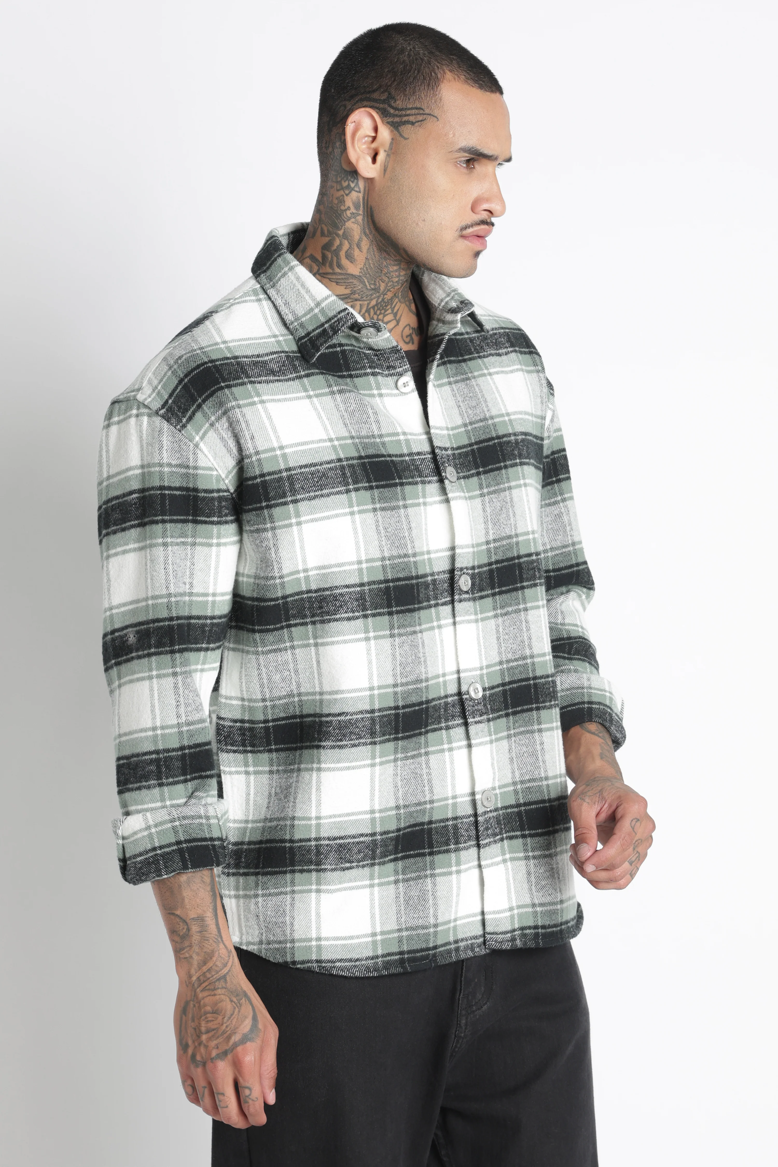 Men Brushed Check Shirt - Image 10
