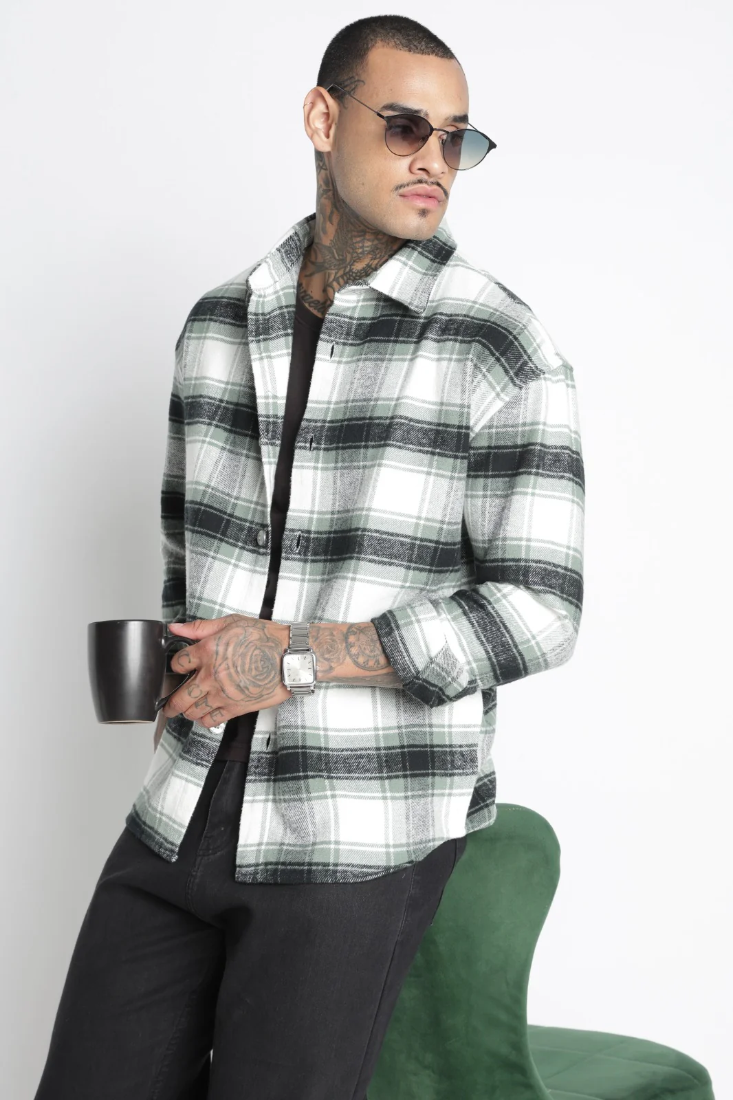 Men Brushed Check Shirt - Image 2
