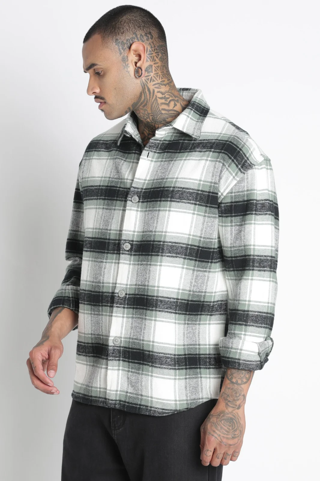 Men Brushed Check Shirt - Image 4