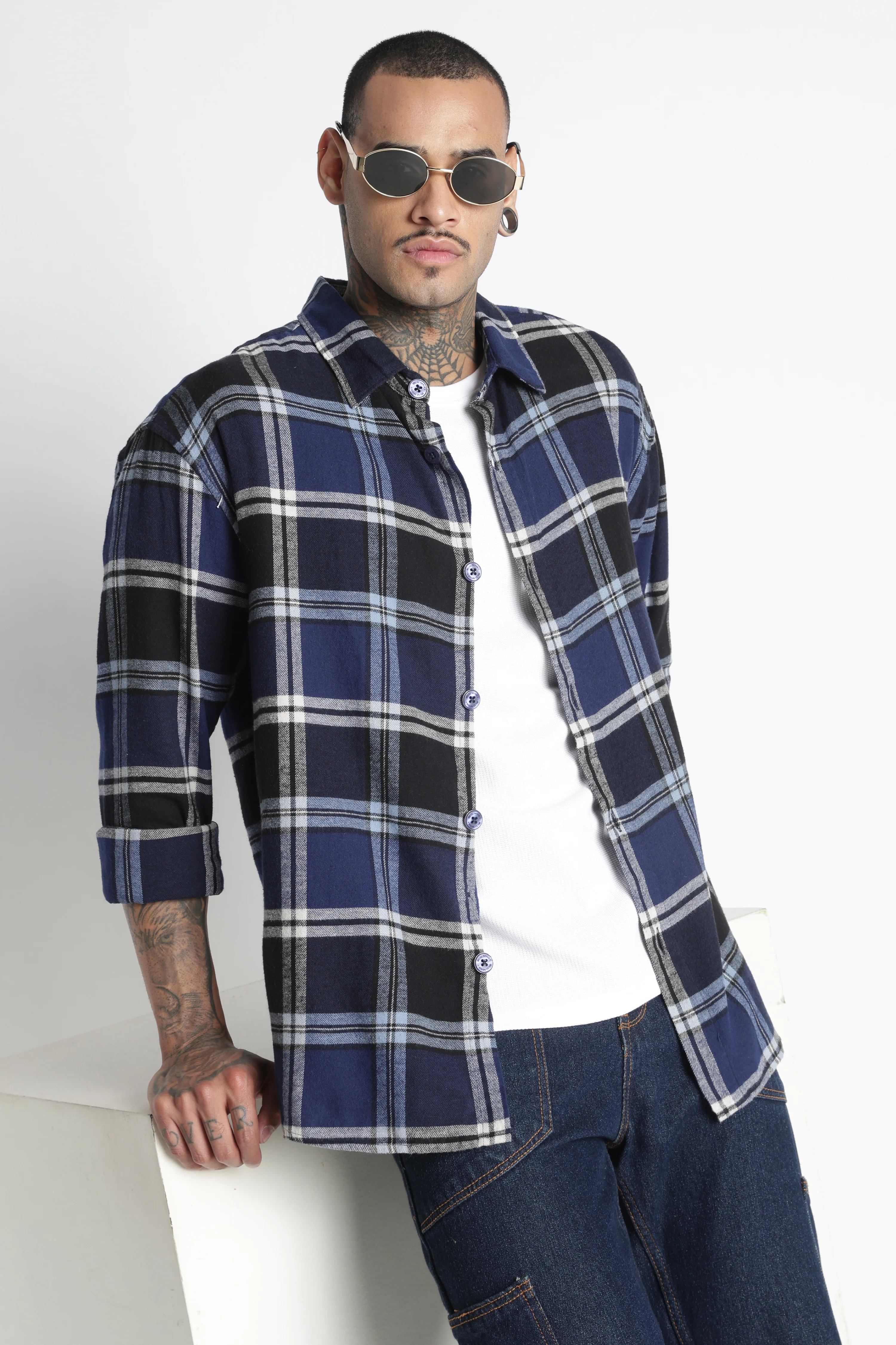 Men Brushed Check Shirt - Image 2