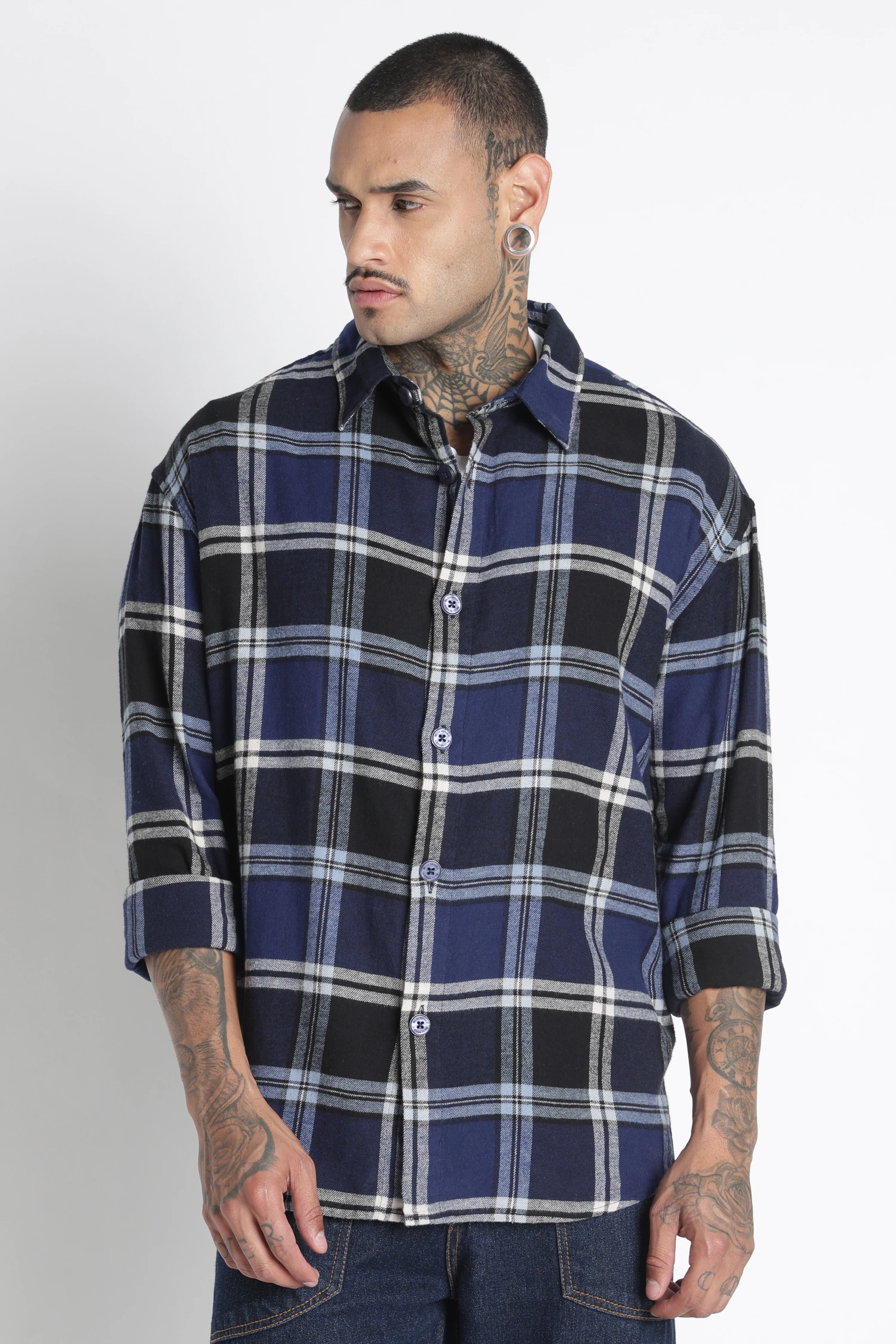 Men Brushed Check Shirt - Image 6
