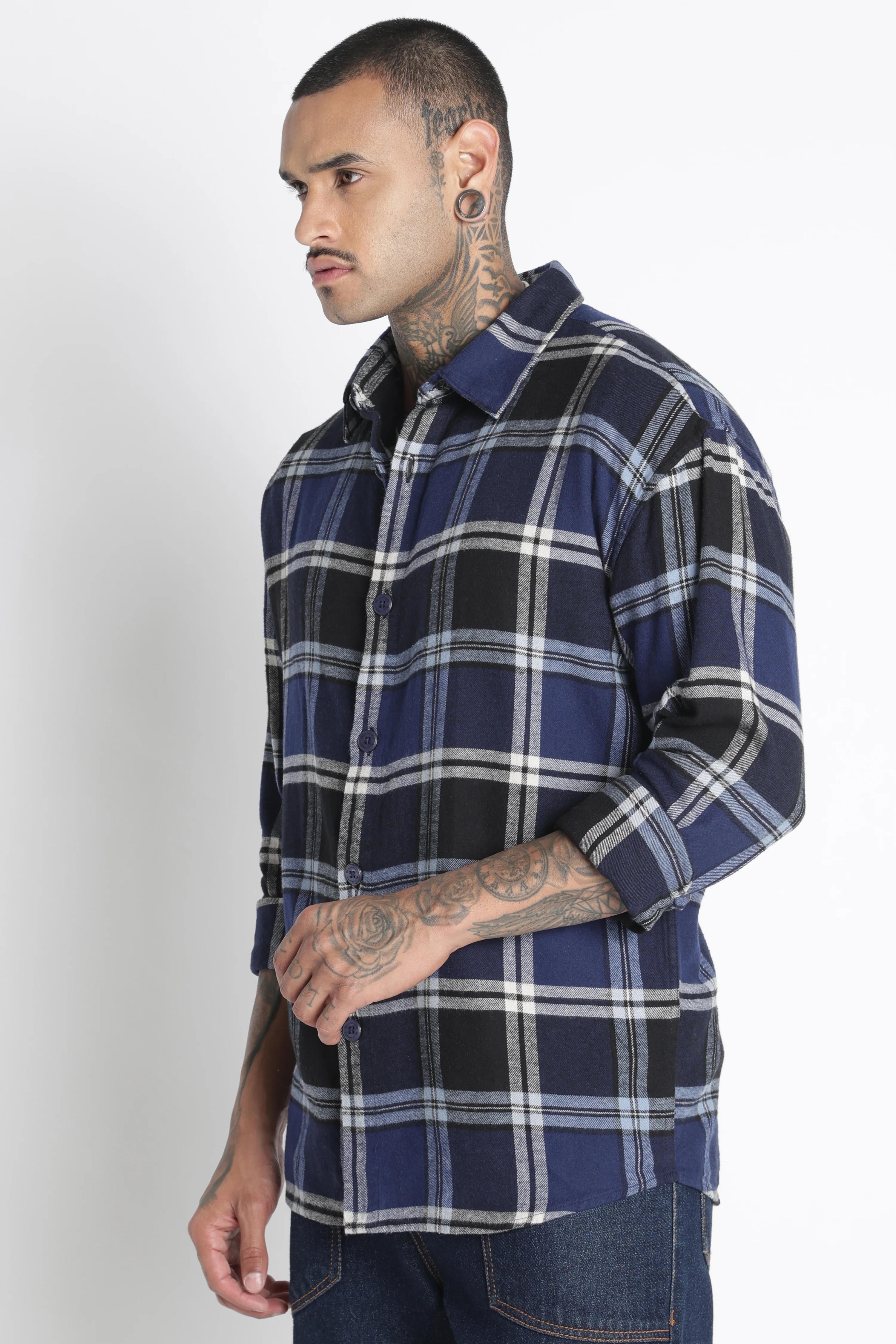 Men Brushed Check Shirt - Image 7