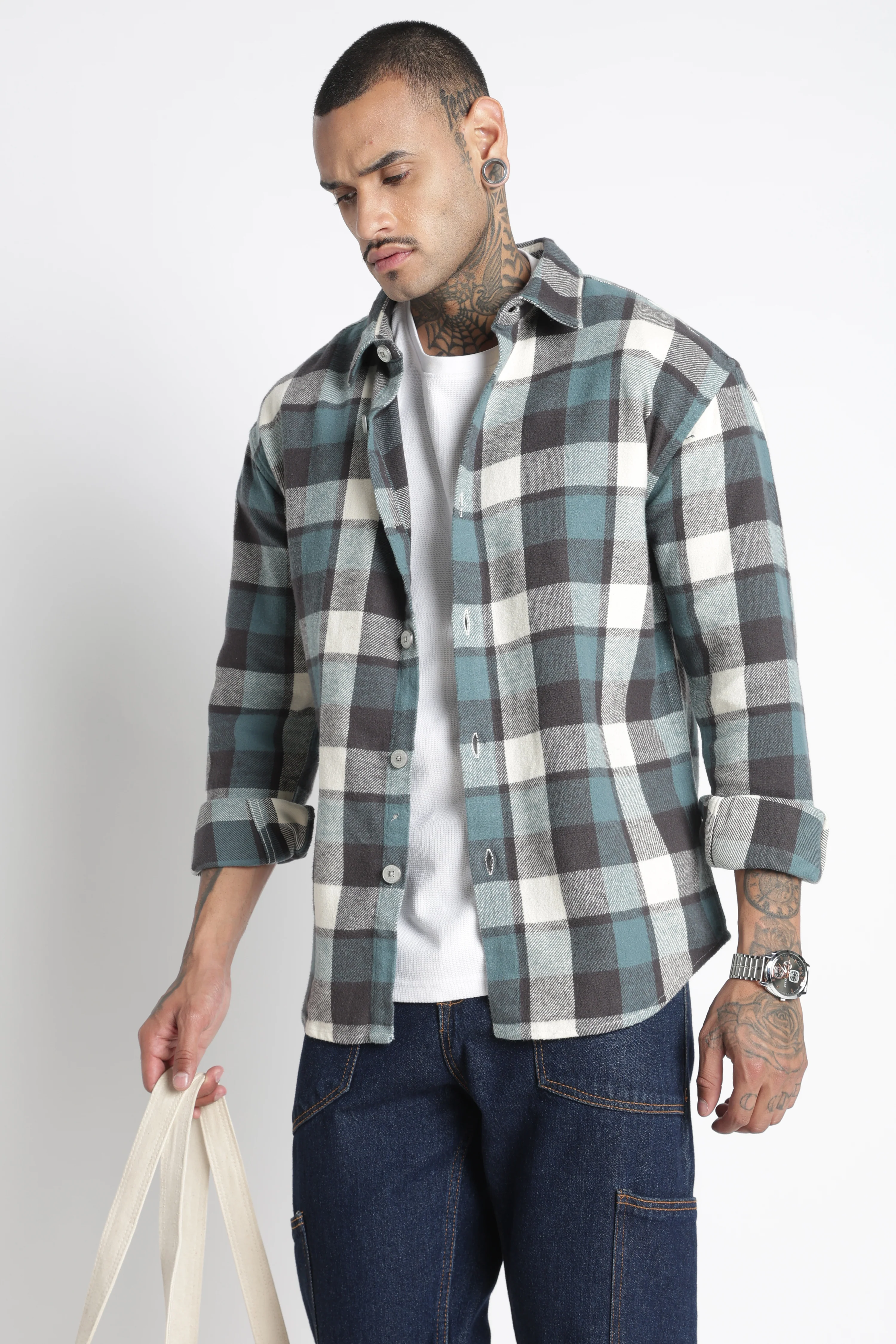 Men Brushed Check Shirt - Image 2