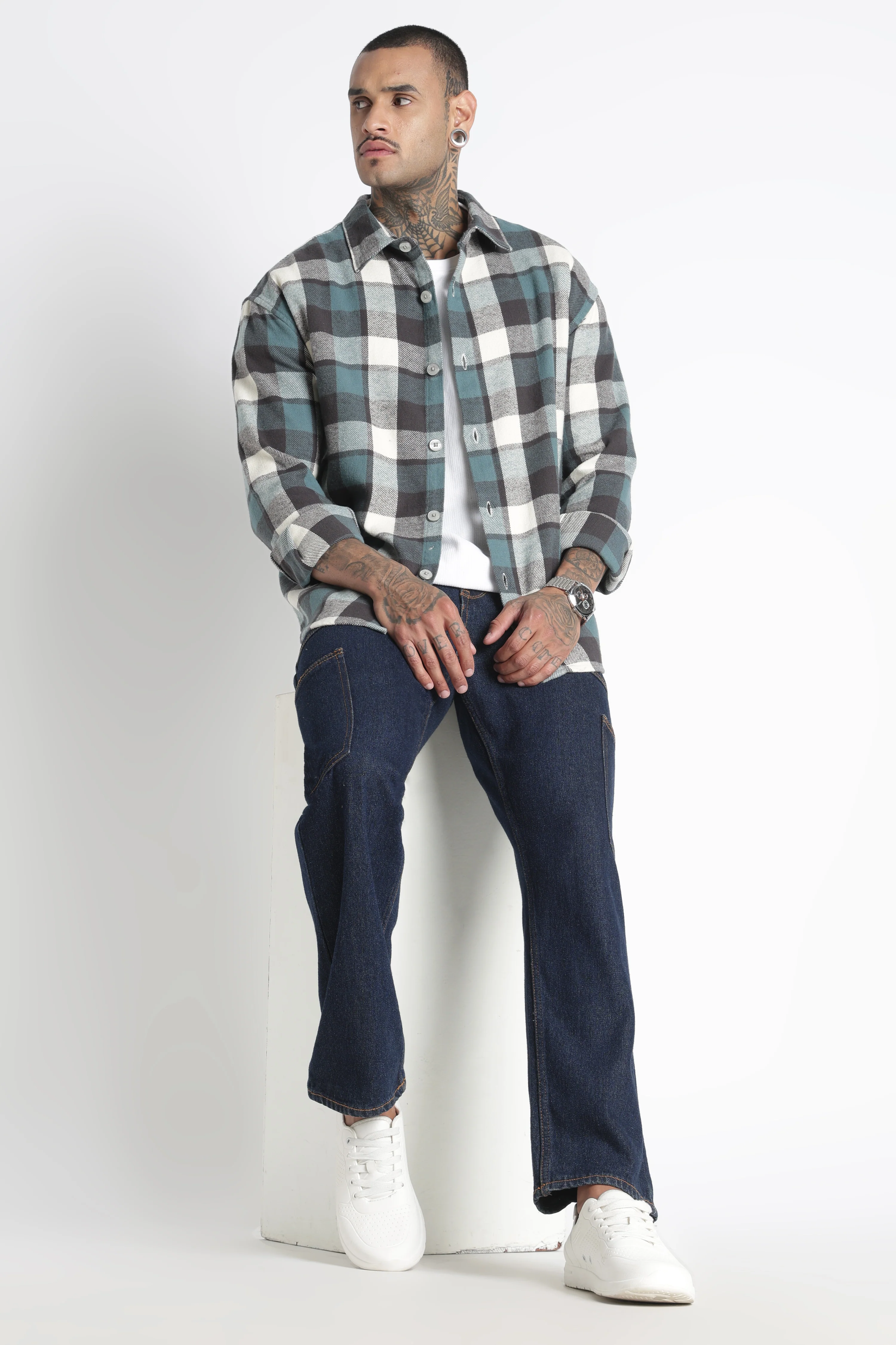 Men Brushed Check Shirt - Image 3