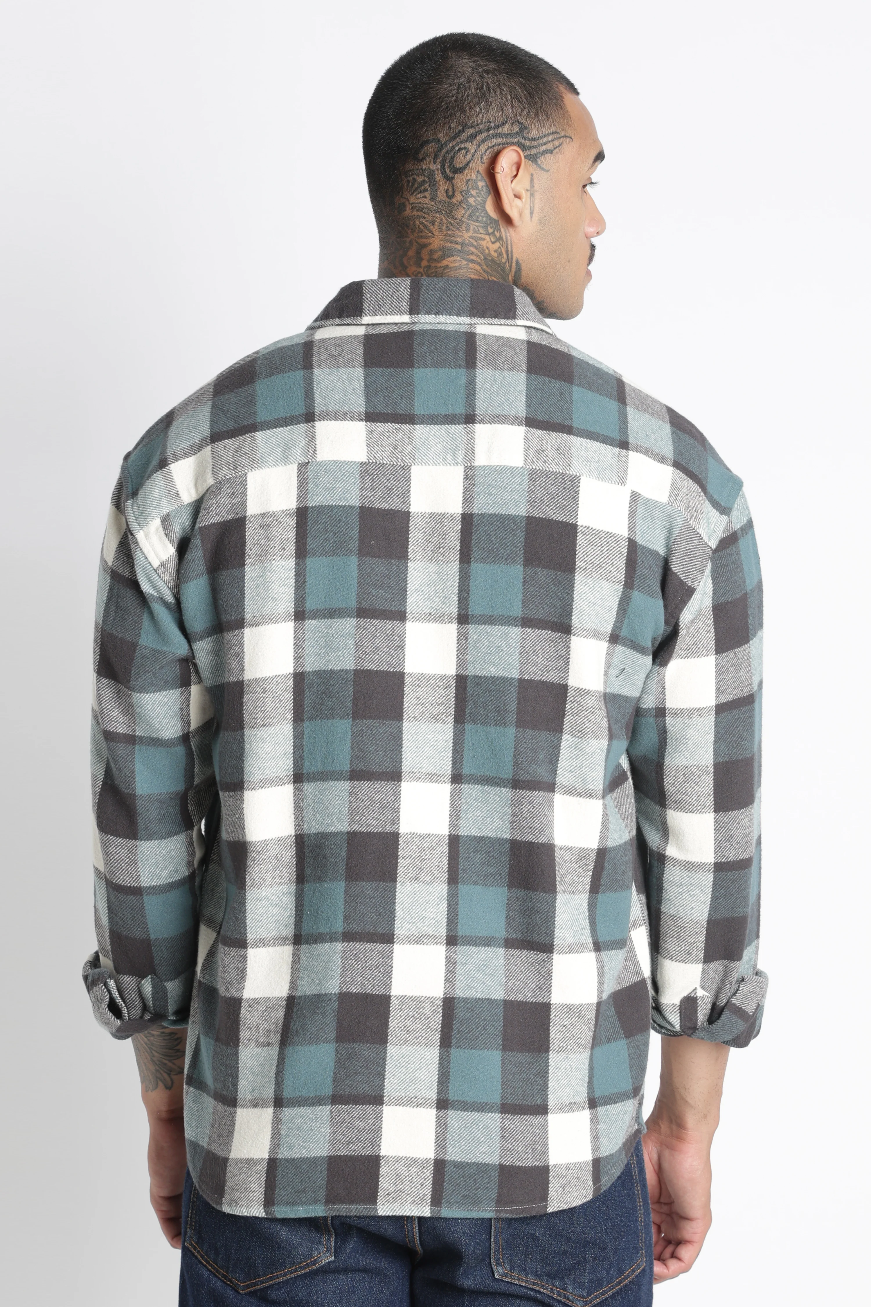 Men Brushed Check Shirt - Image 4