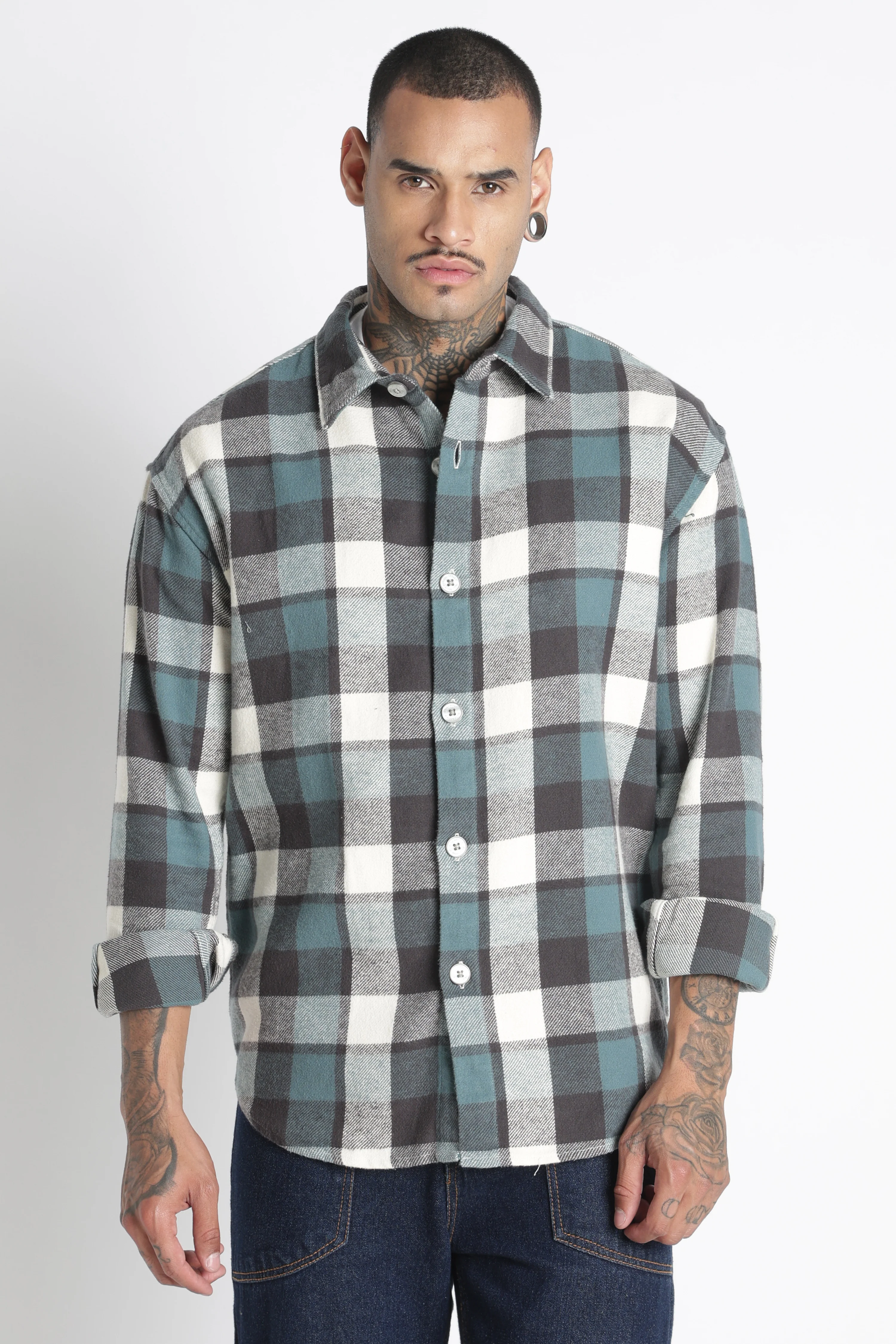 Men Brushed Check Shirt - Image 5