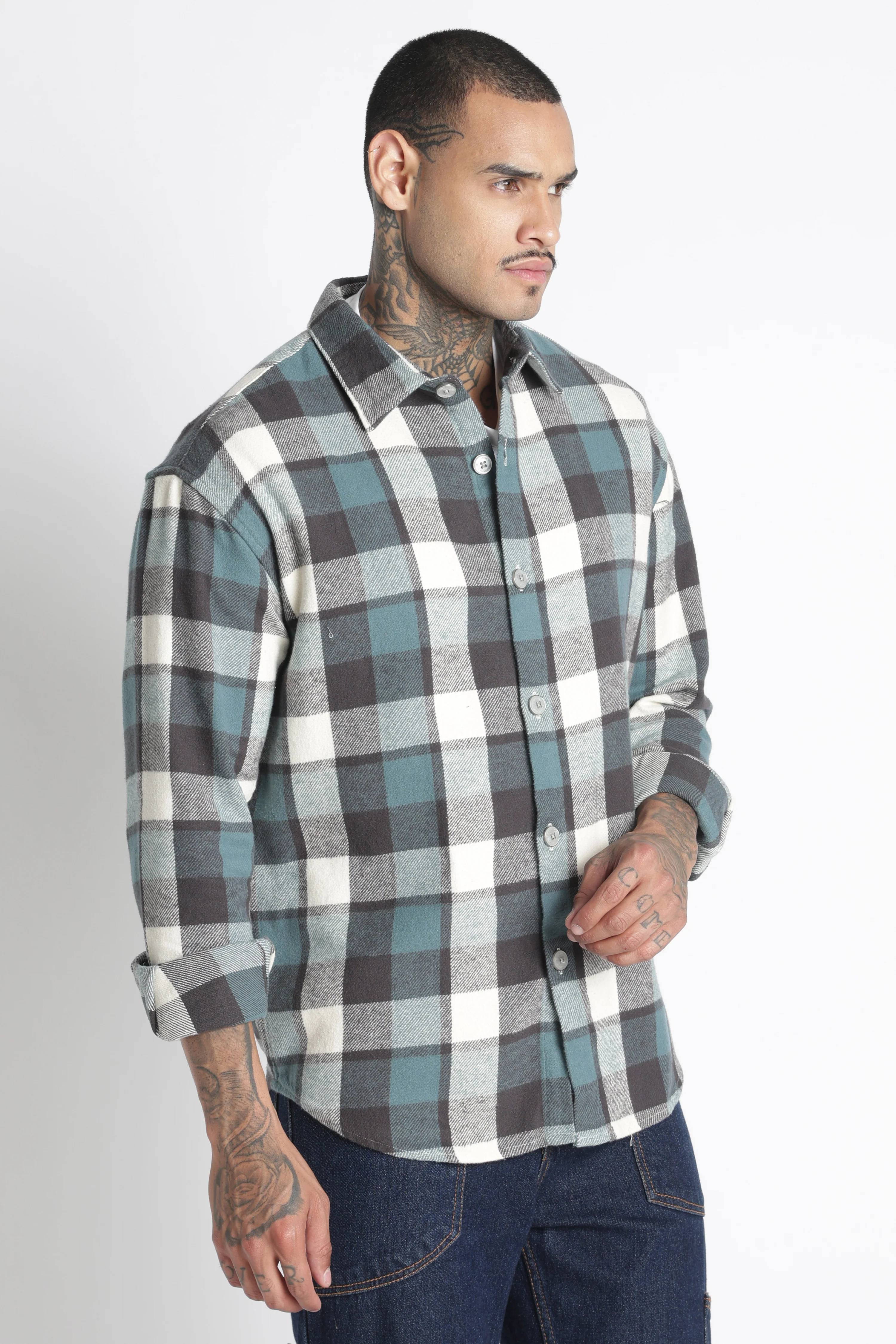 Men Brushed Check Shirt - Image 6