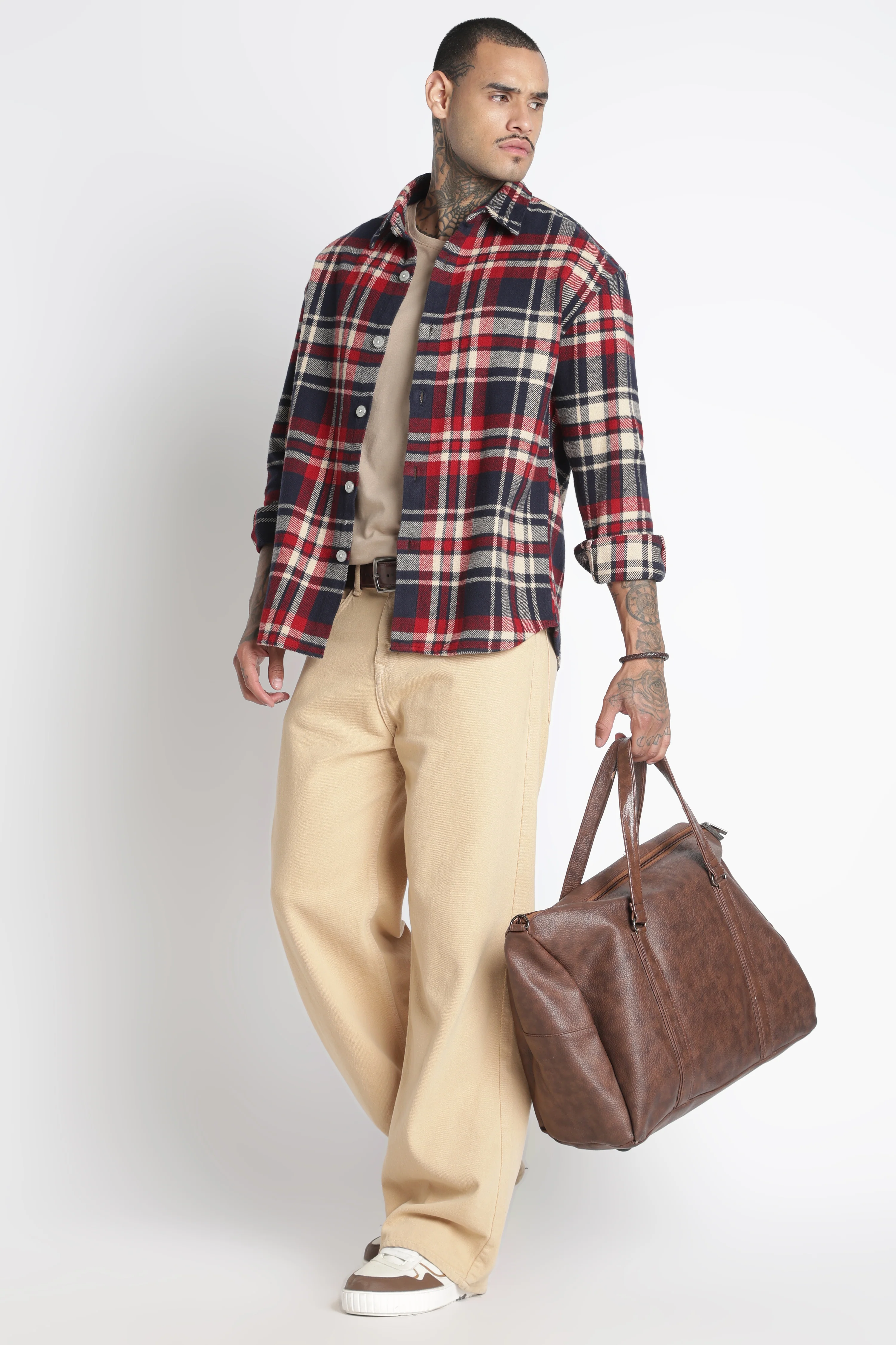 Men Brushed Check Shirt - Image 10