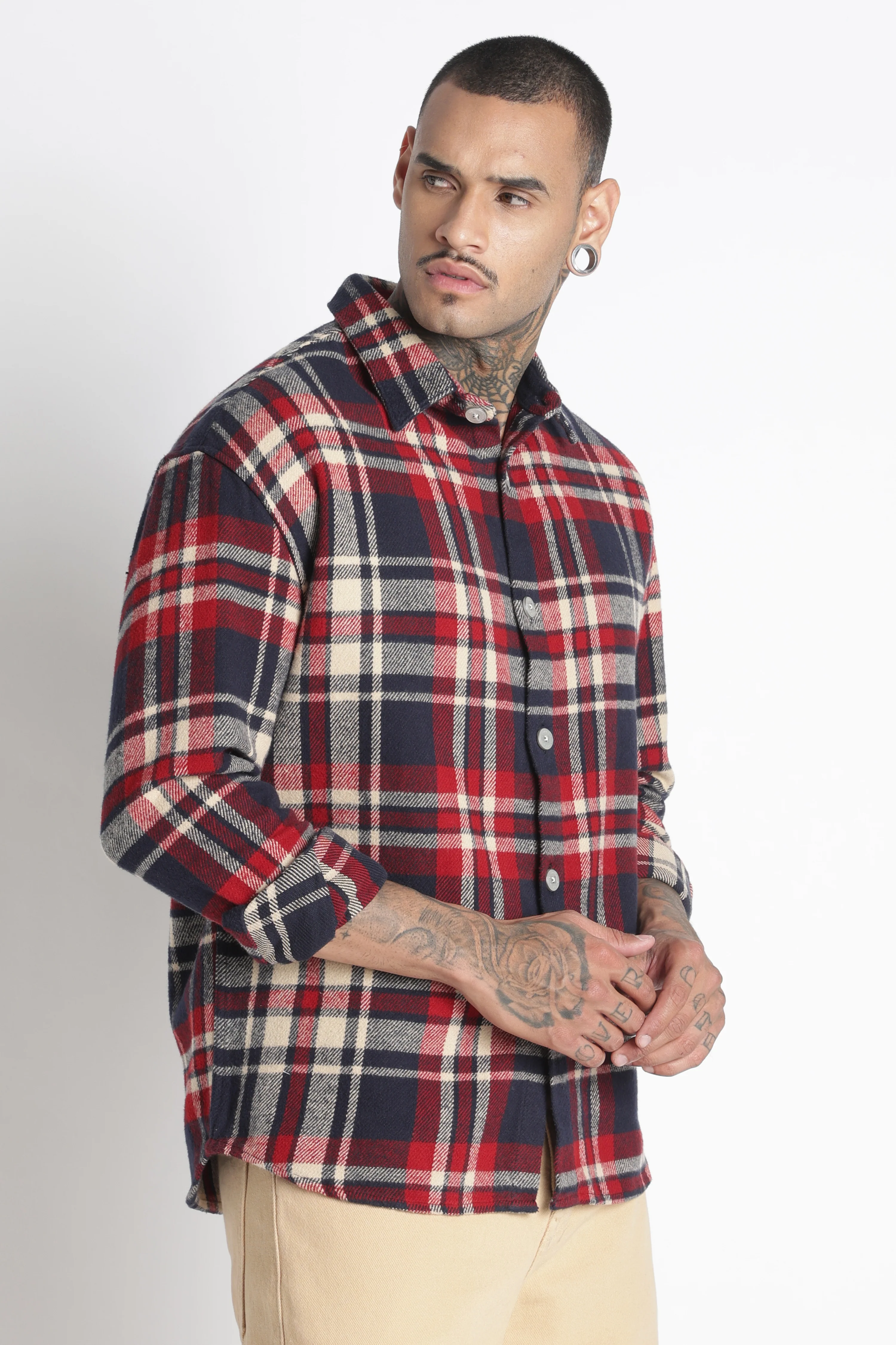 Men Brushed Check Shirt - Image 5