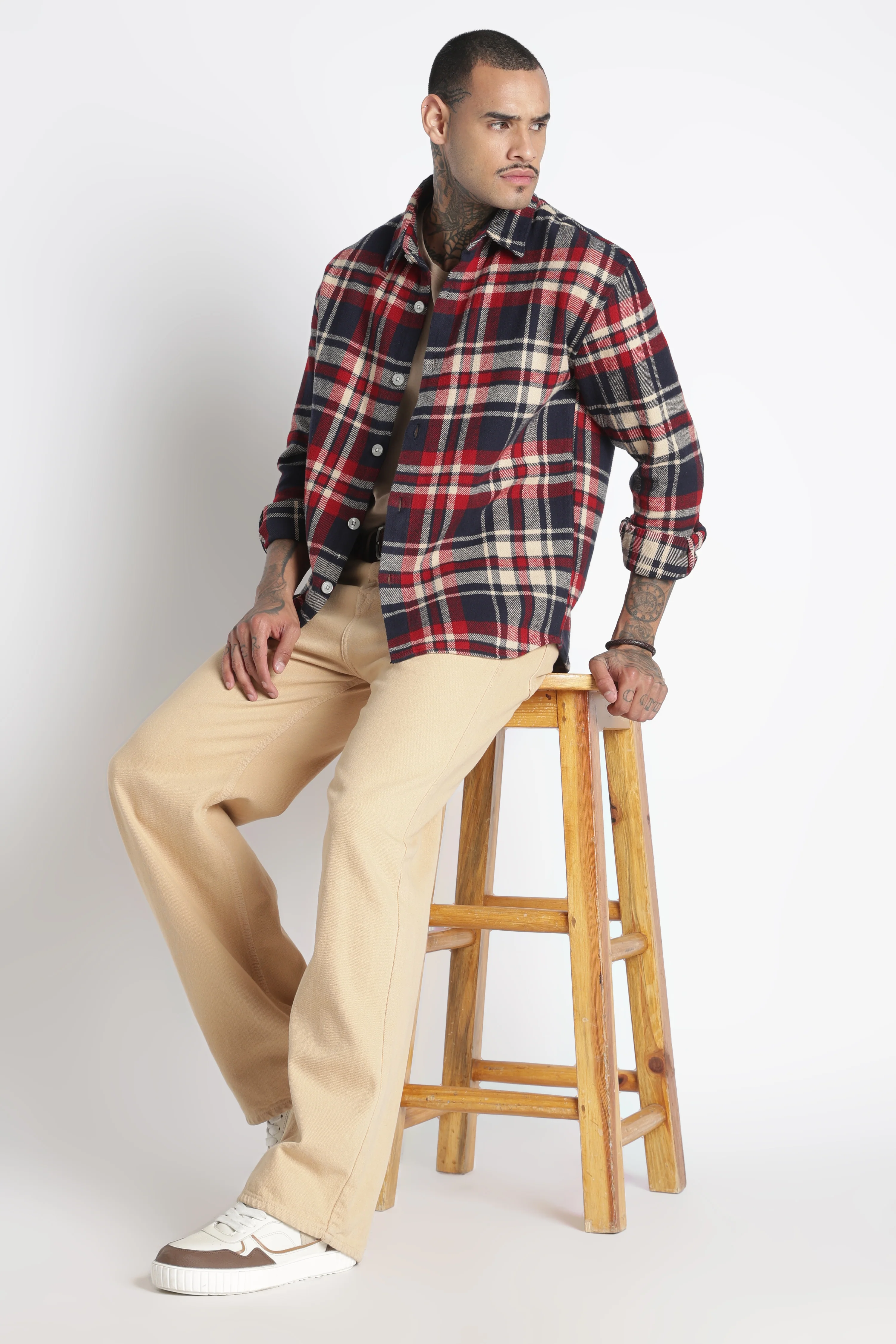 Men Brushed Check Shirt - Image 9