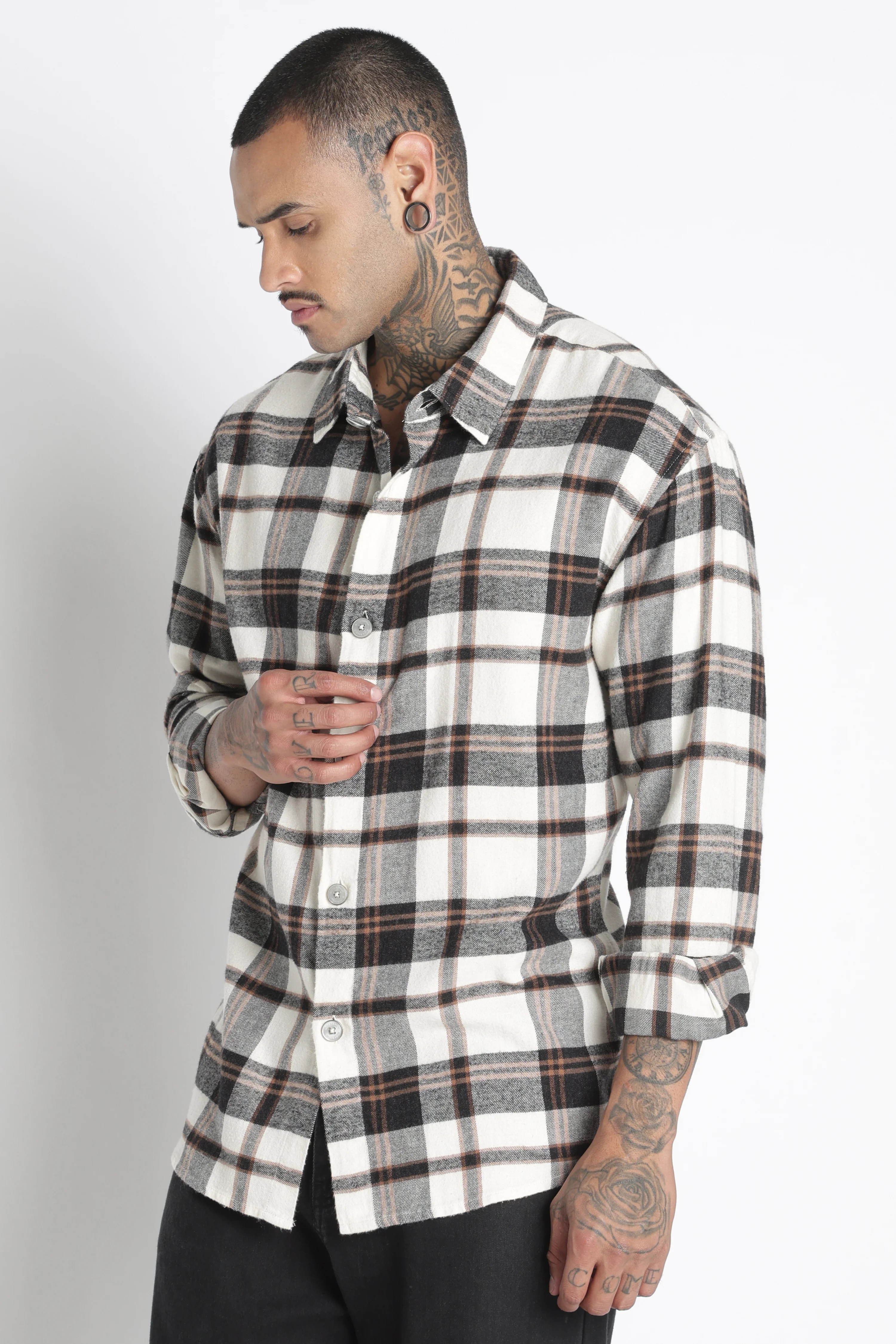 Men Brushed Check Shirt - Image 10