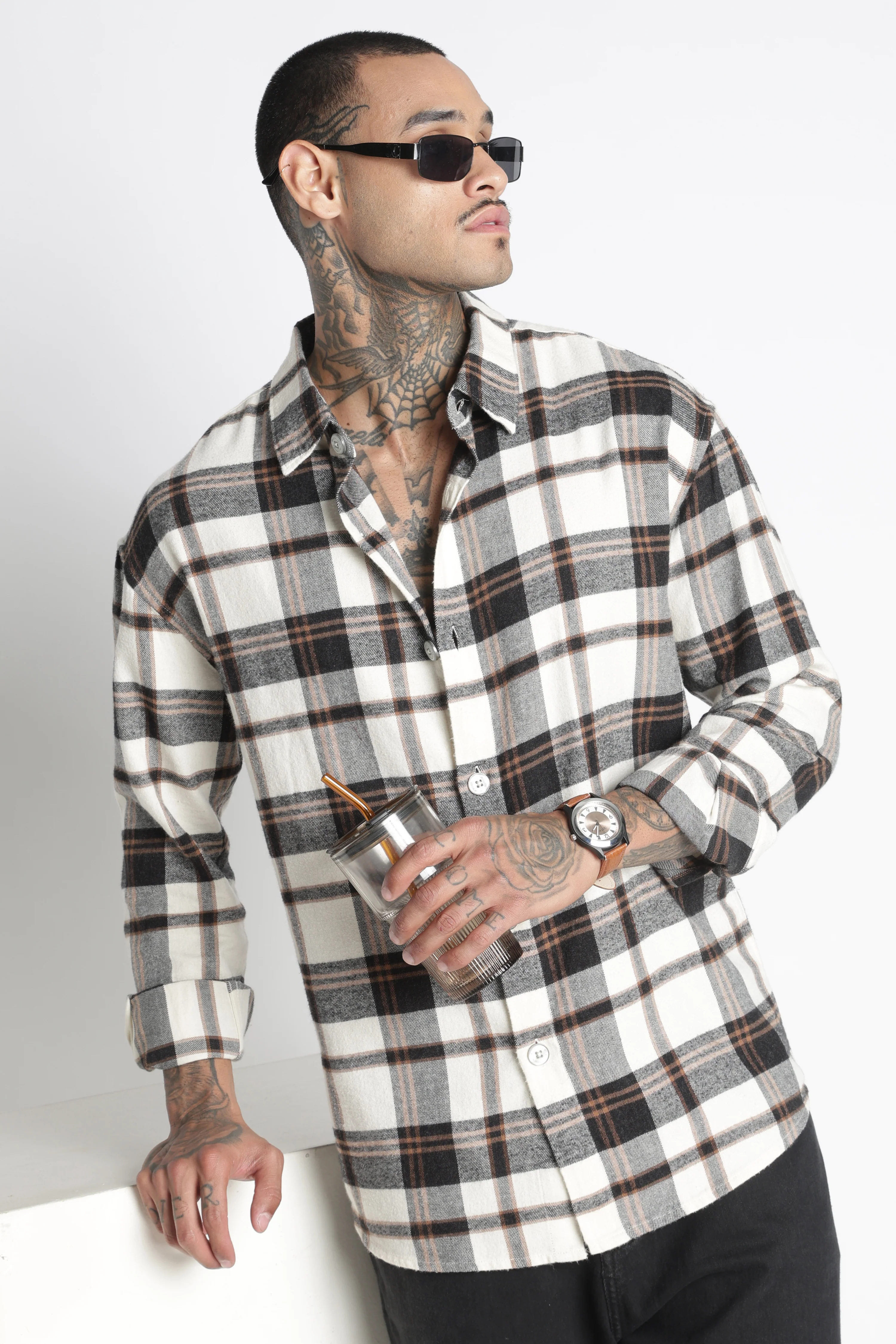 Men Brushed Check Shirt - Image 2