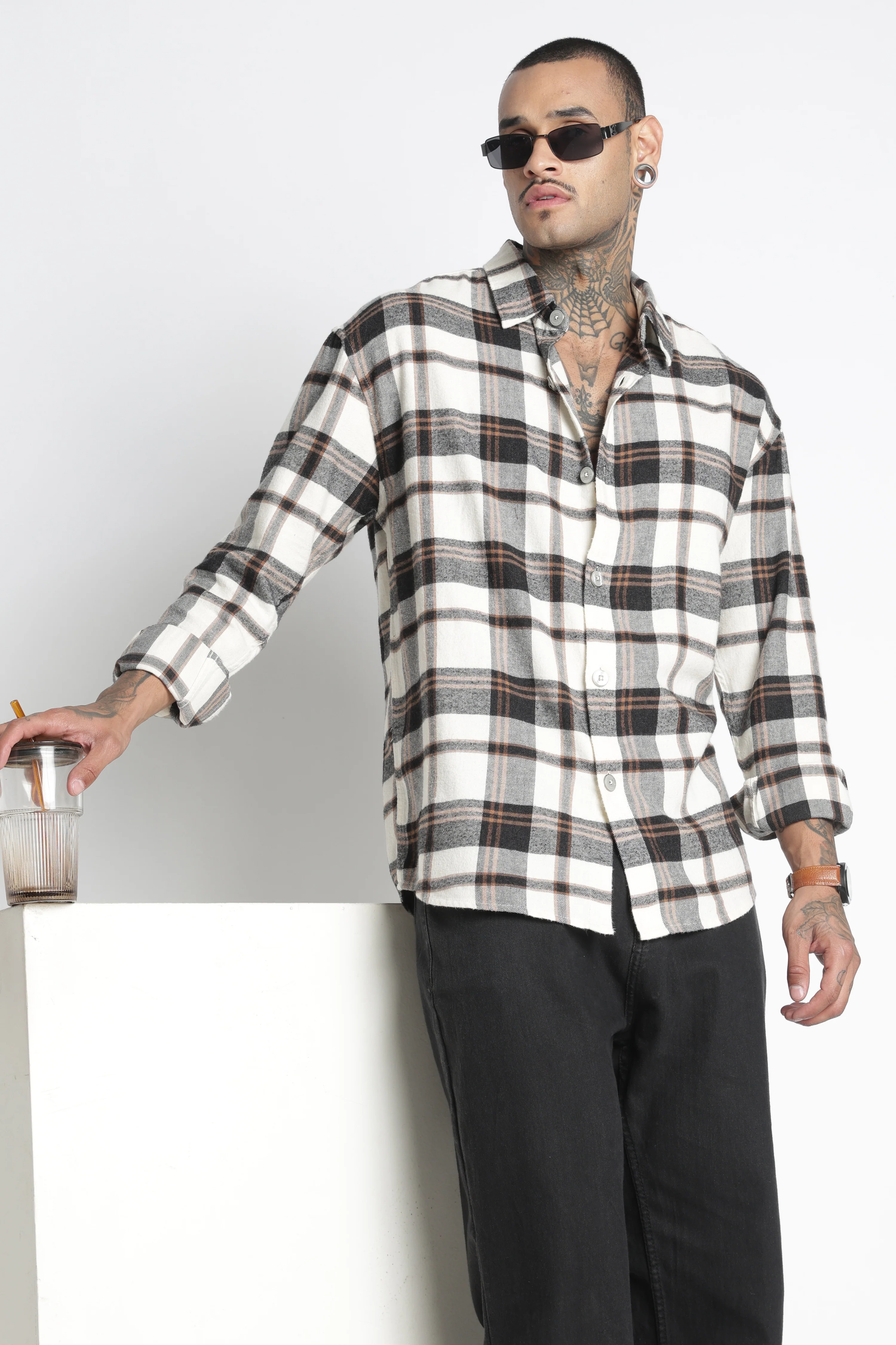 Men Brushed Check Shirt - Image 3