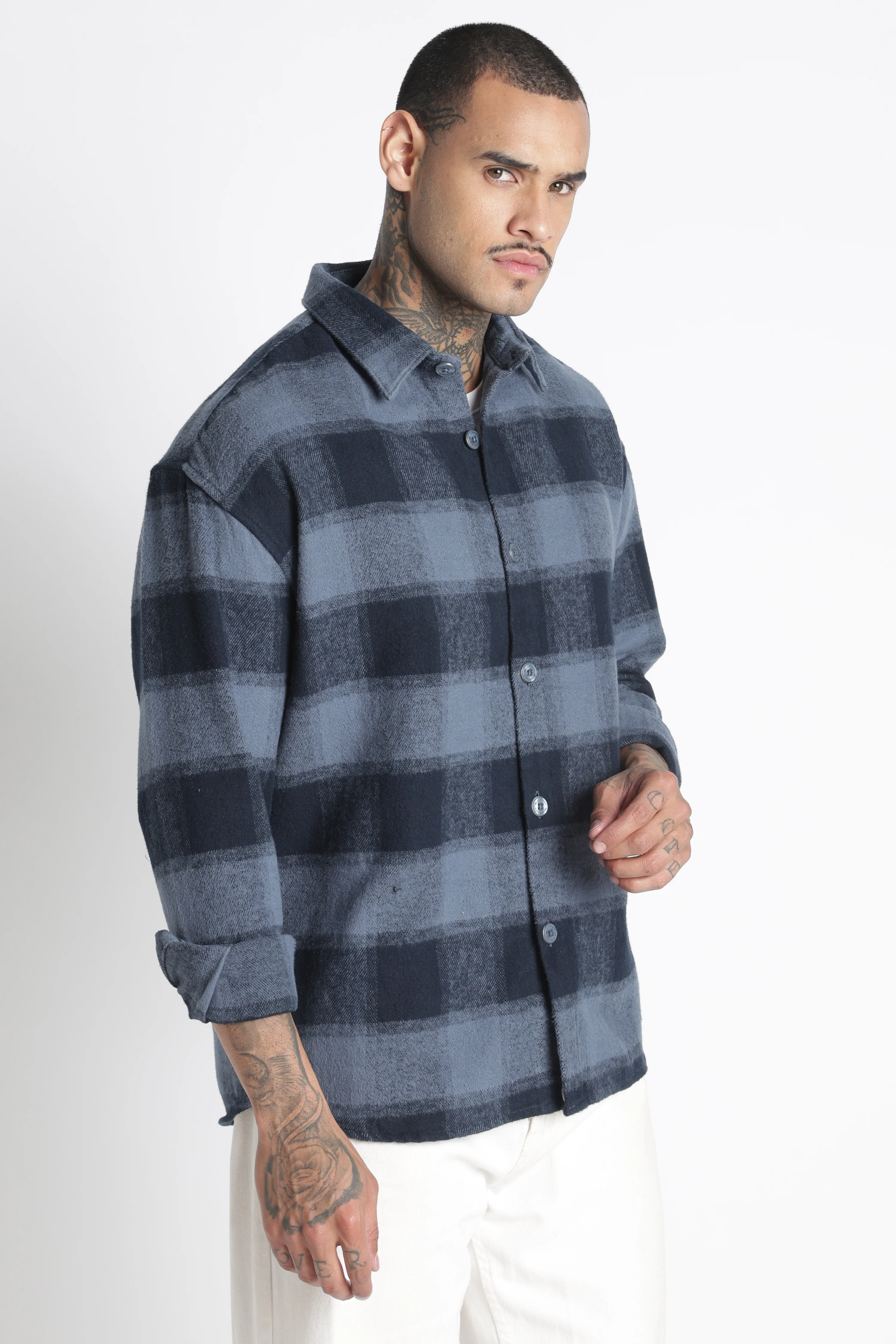 Men Brushed Check Shirt - Image 2