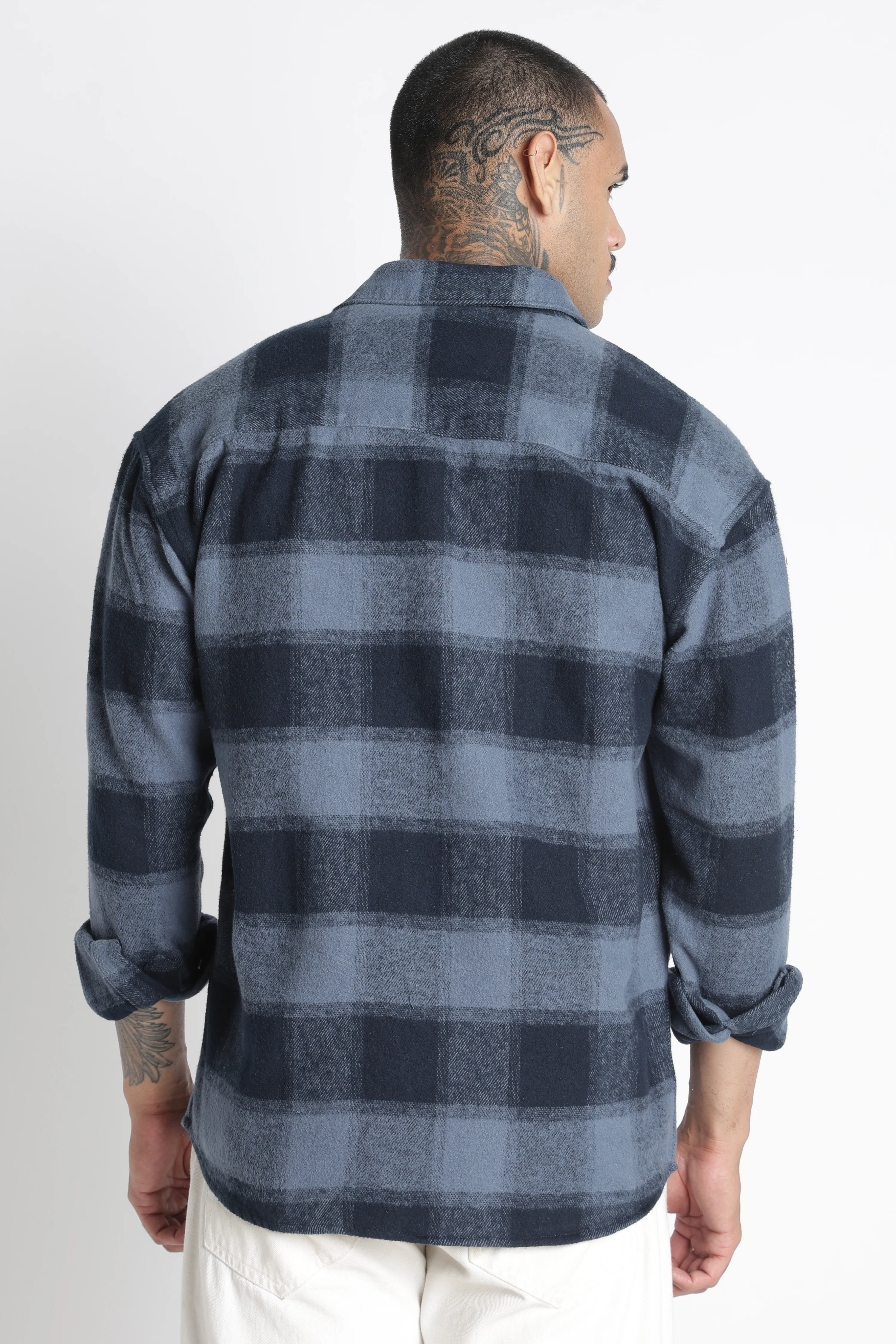 Men Brushed Check Shirt - Image 4