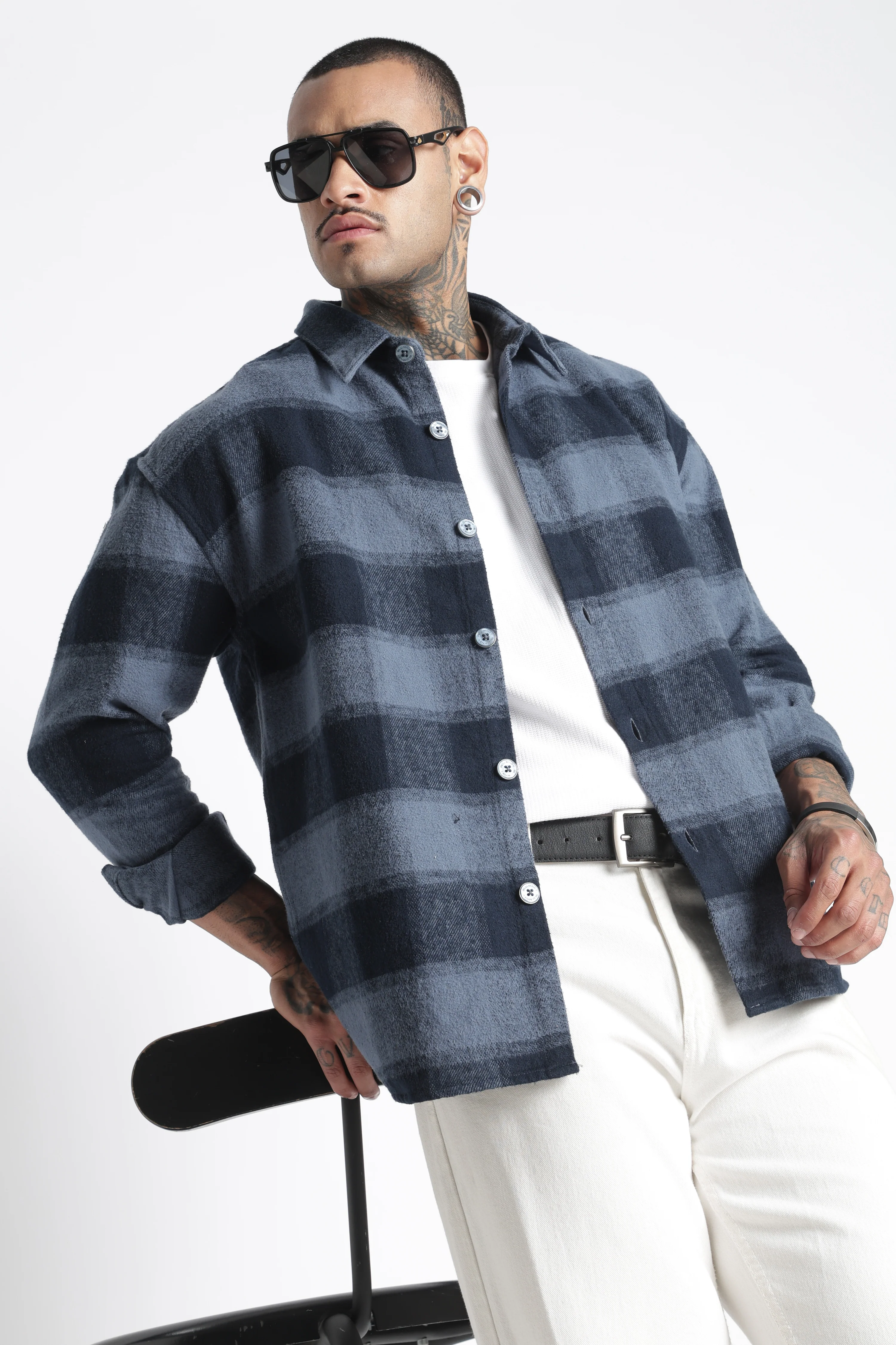Men Brushed Check Shirt - Image 5