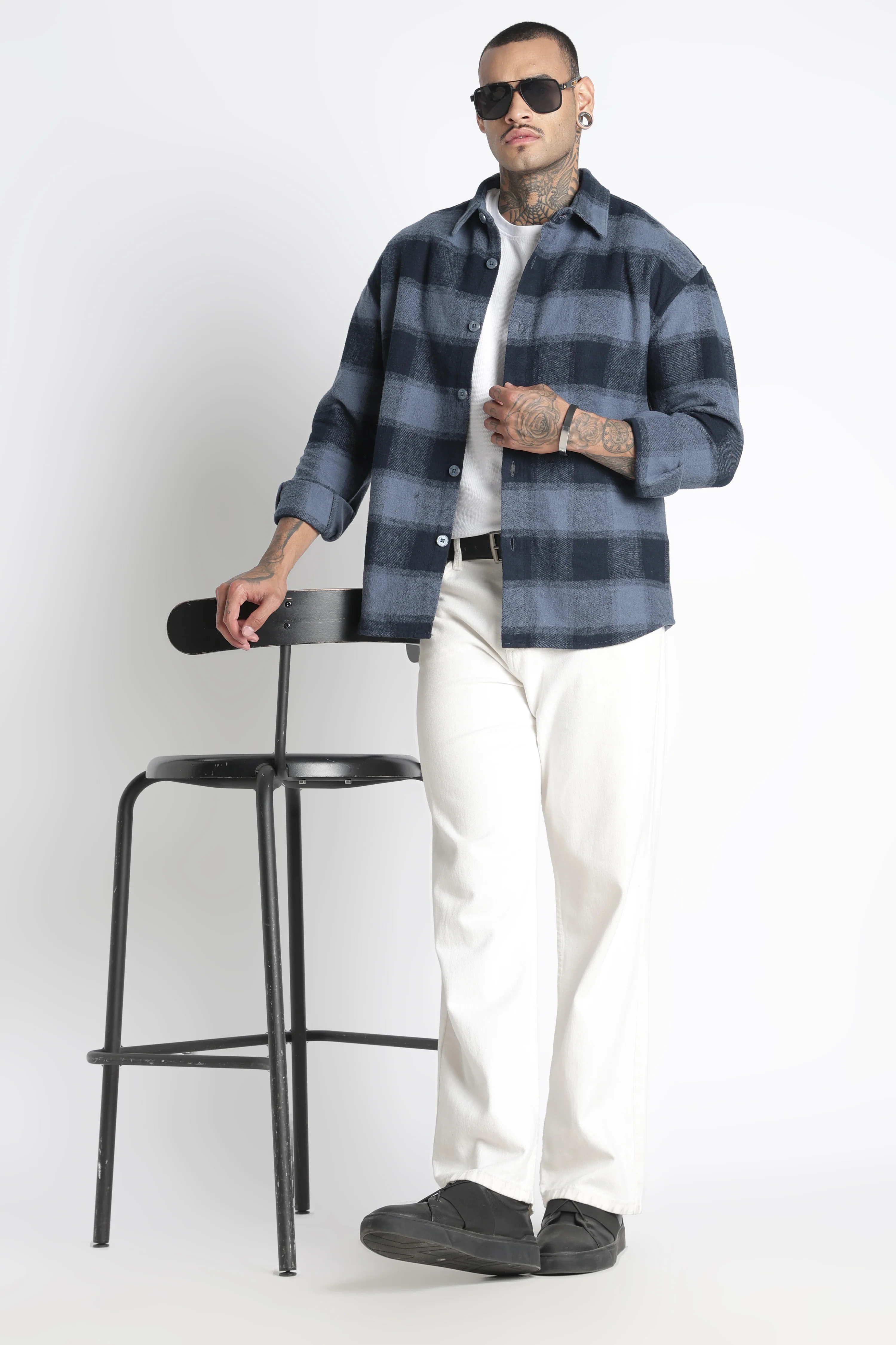 Men Brushed Check Shirt - Image 6