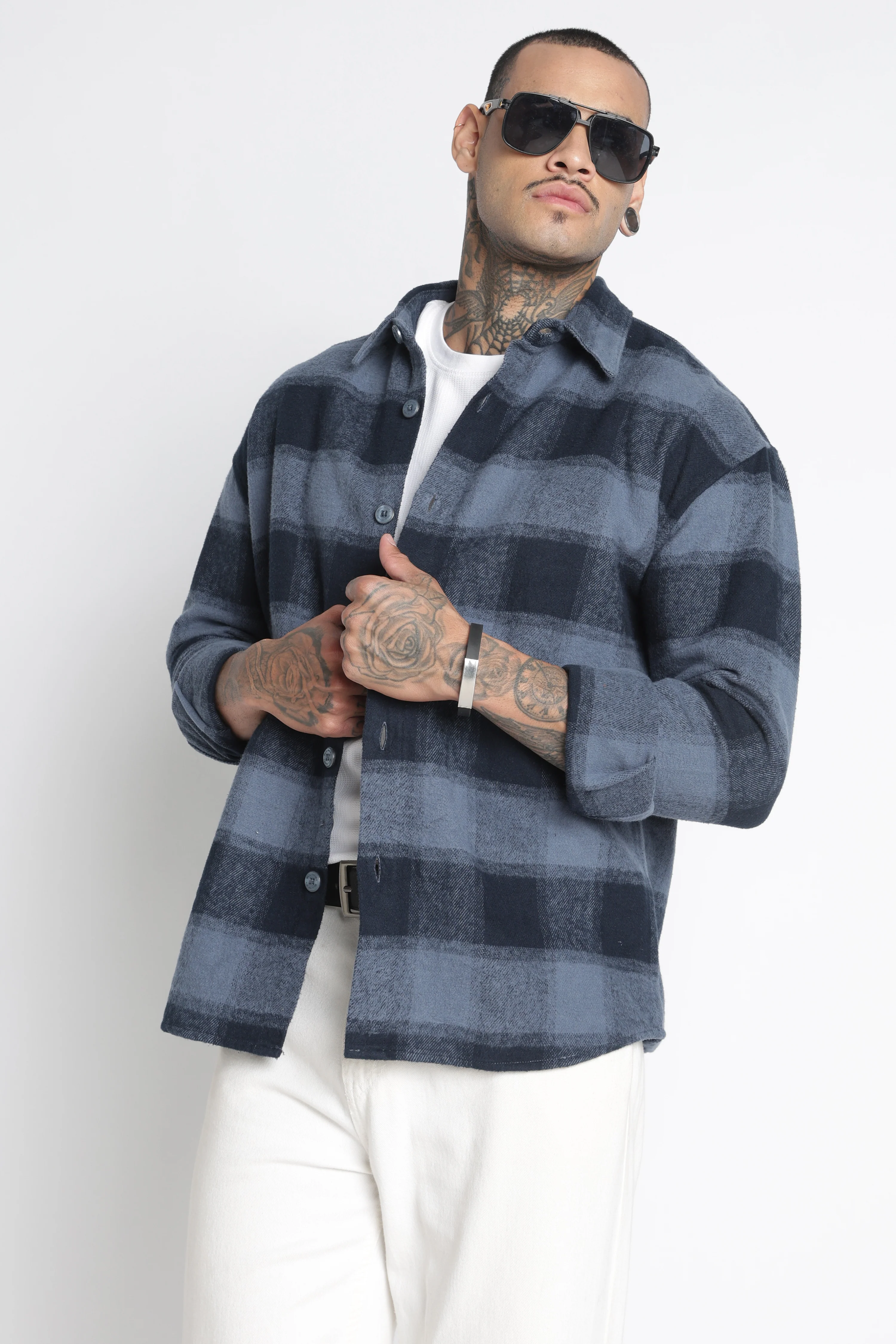 Men Brushed Check Shirt - Image 7