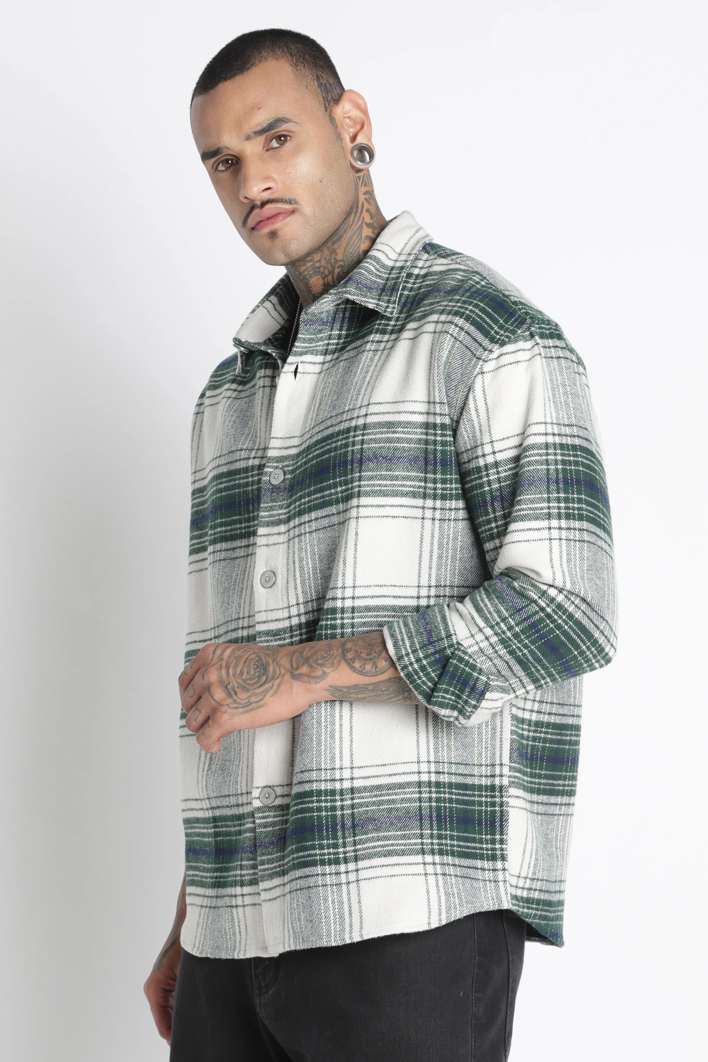 Men Brushed Check Shirt - Image 4
