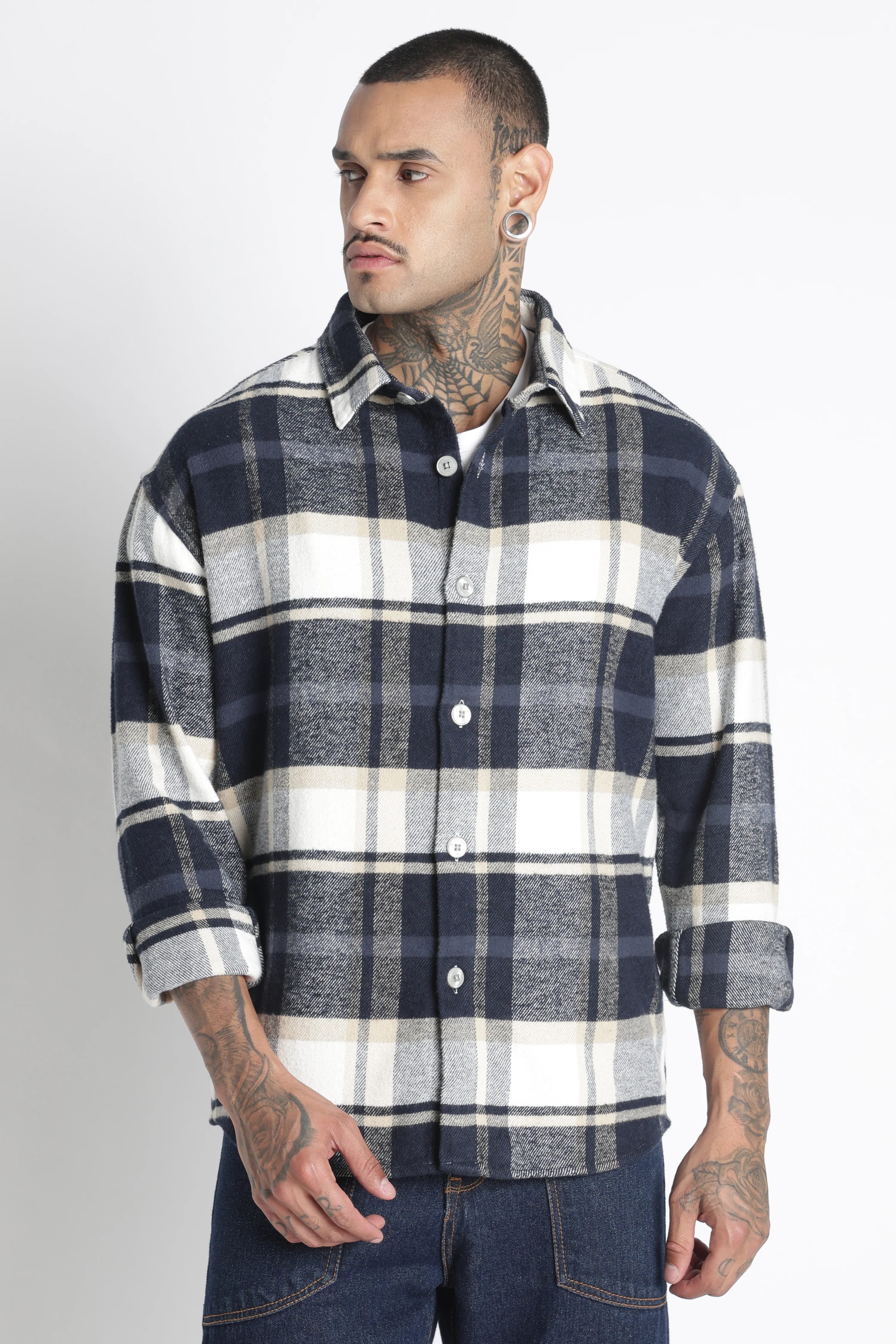 Men Brushed Check Shirt - Image 2