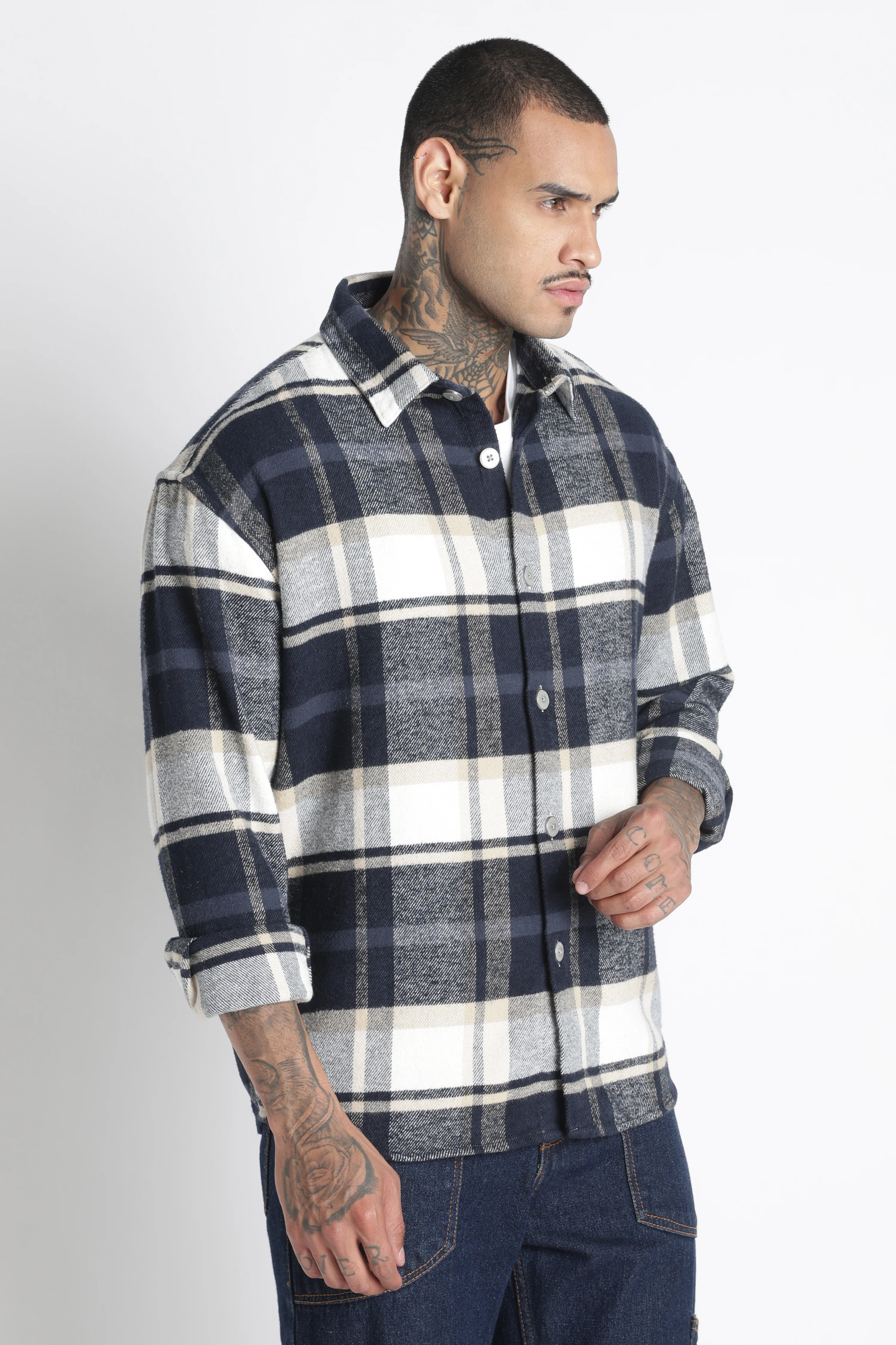 Men Brushed Check Shirt - Image 3