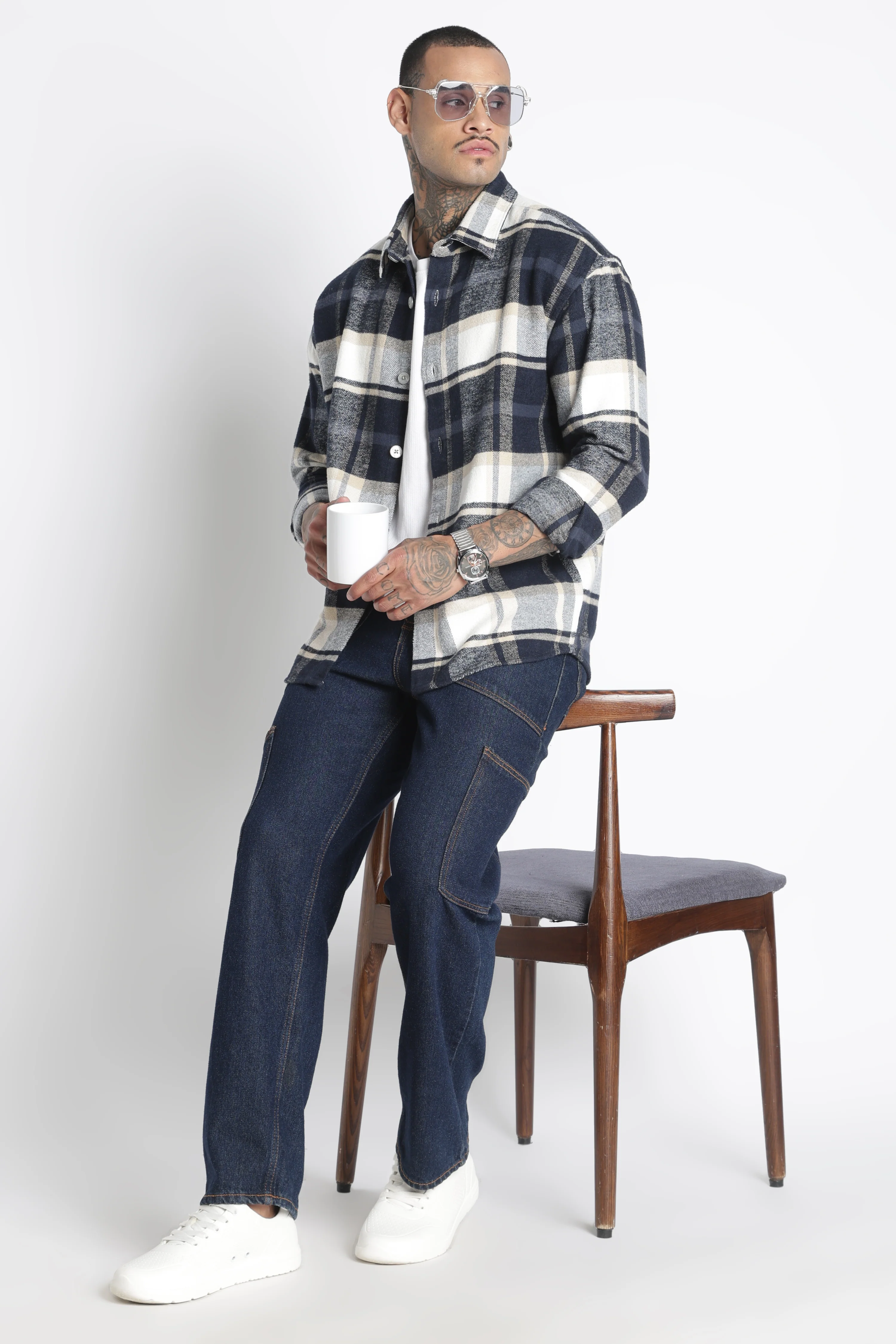 Men Brushed Check Shirt - Image 8