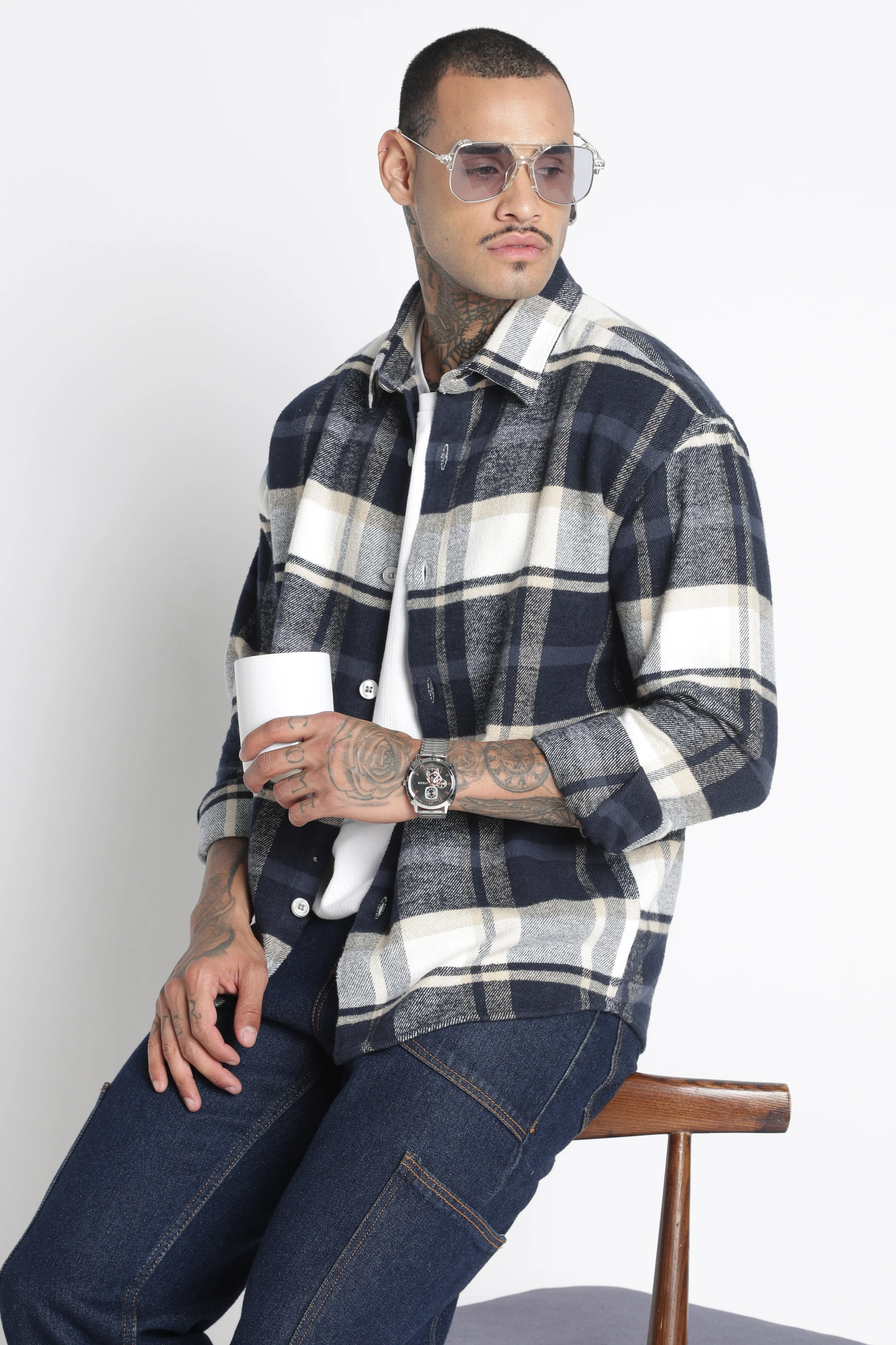 Men Brushed Check Shirt - Image 9
