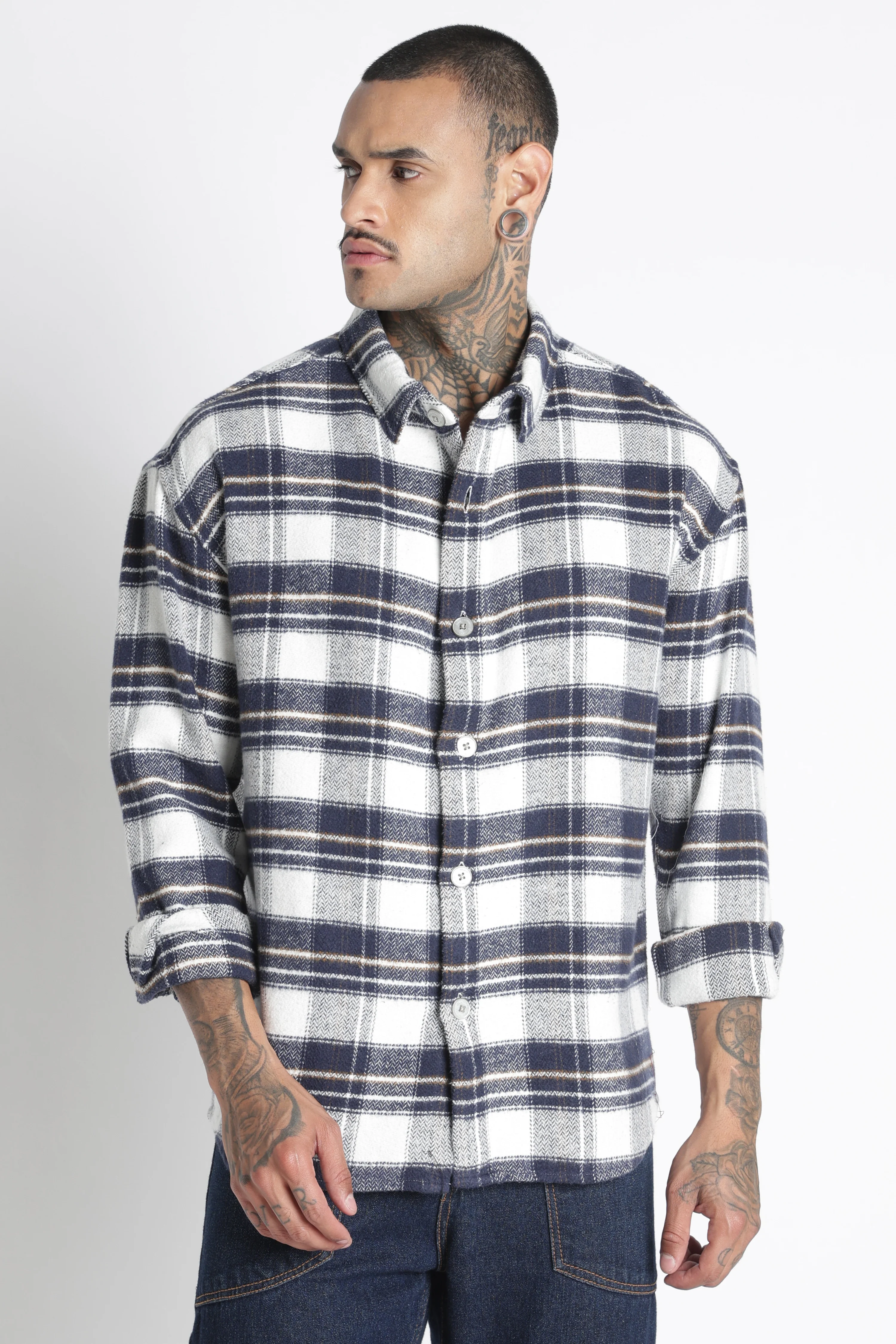 Men Brushed Check Shirt - Image 3