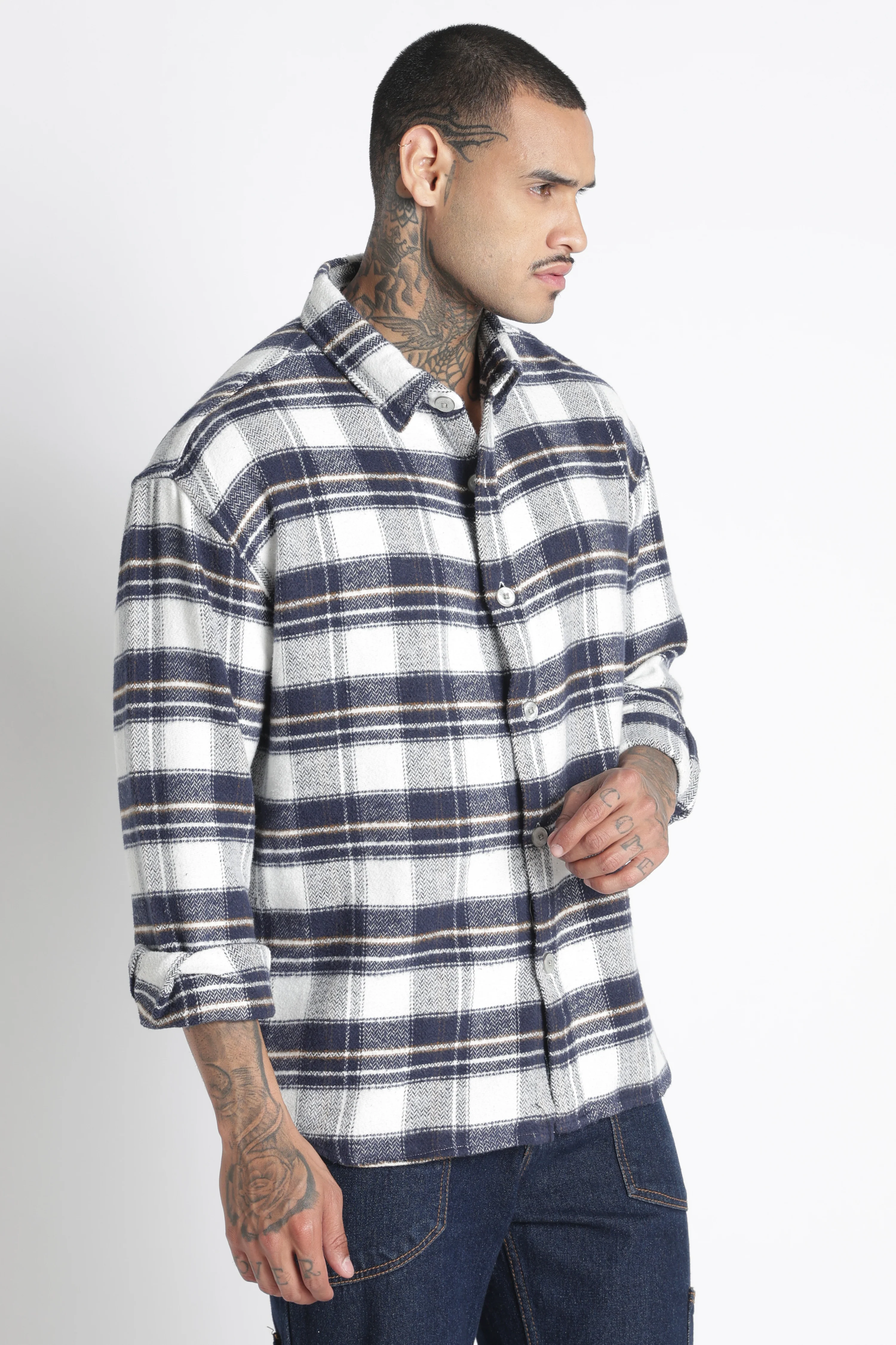 Men Brushed Check Shirt - Image 4