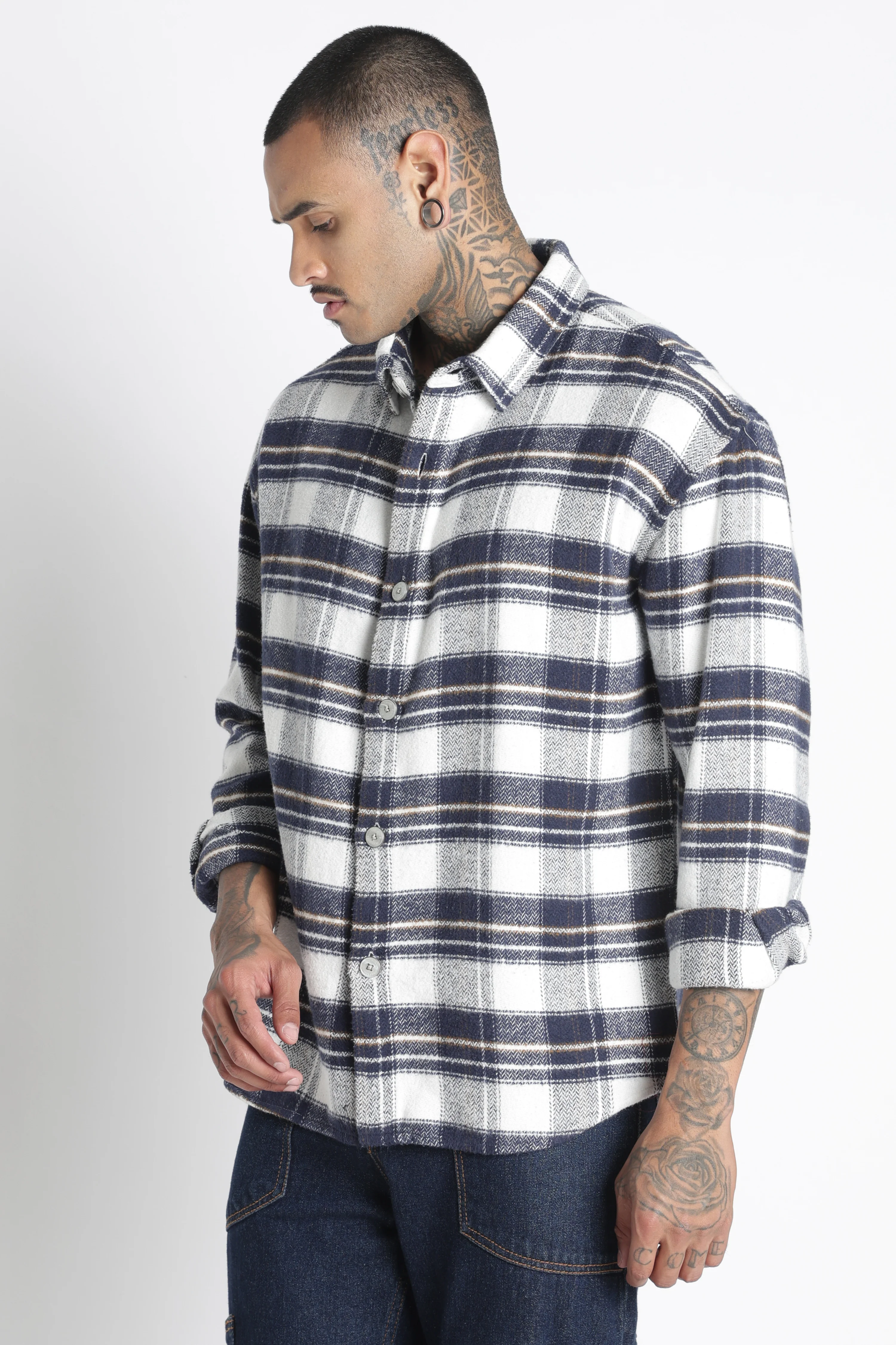Men Brushed Check Shirt - Image 5