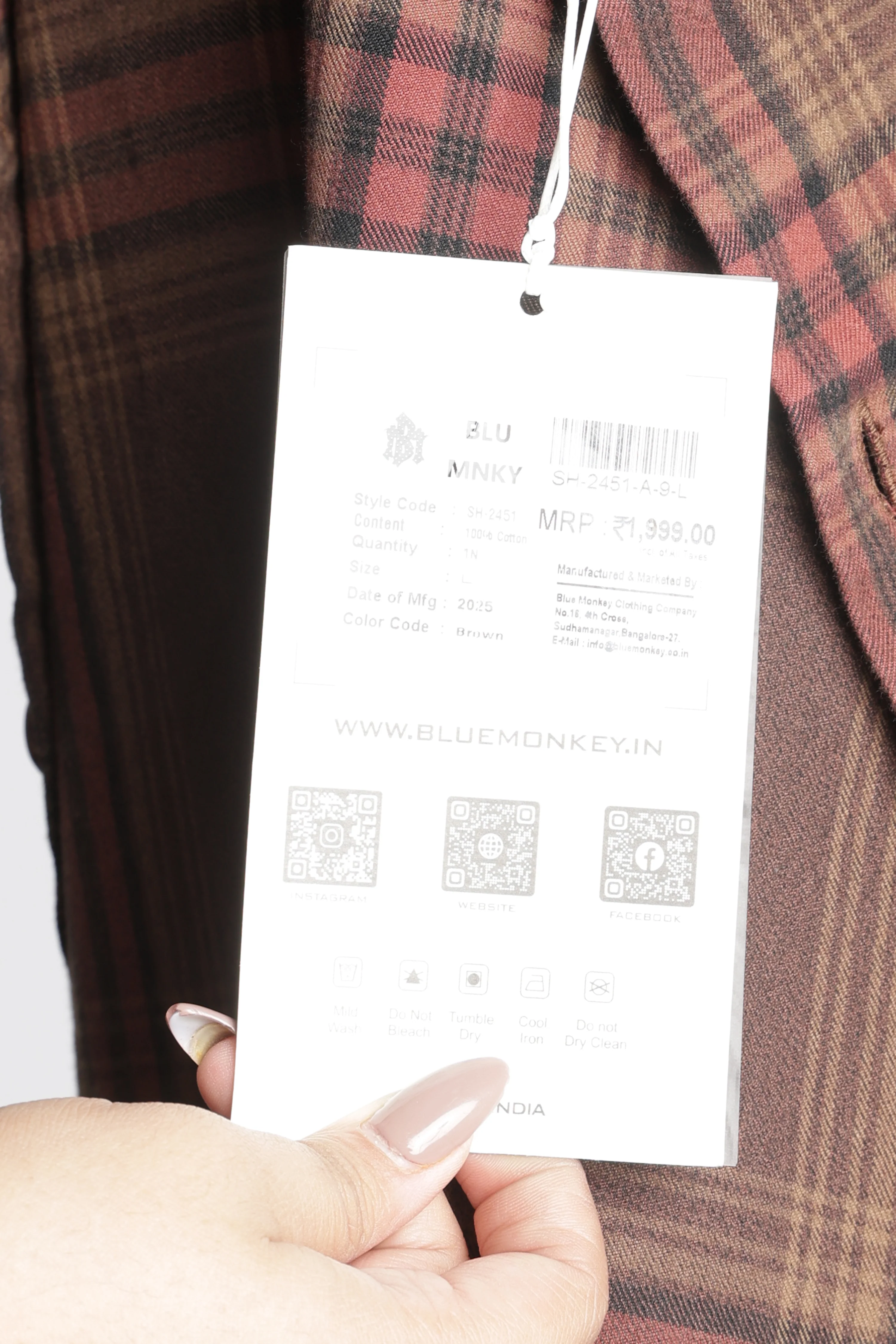 Men Brushed Check Shirt - Image 11