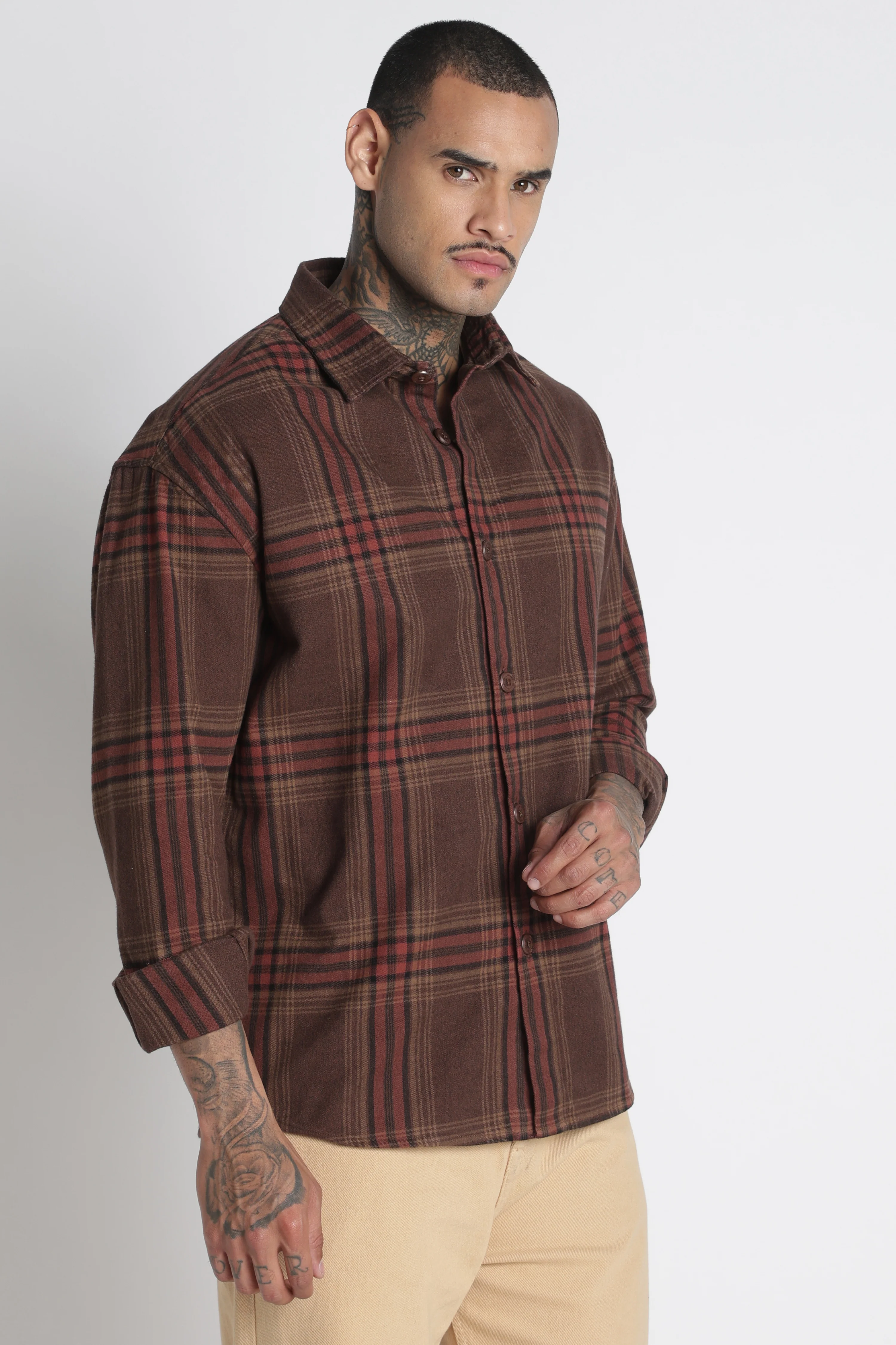 Men Brushed Check Shirt - Image 2