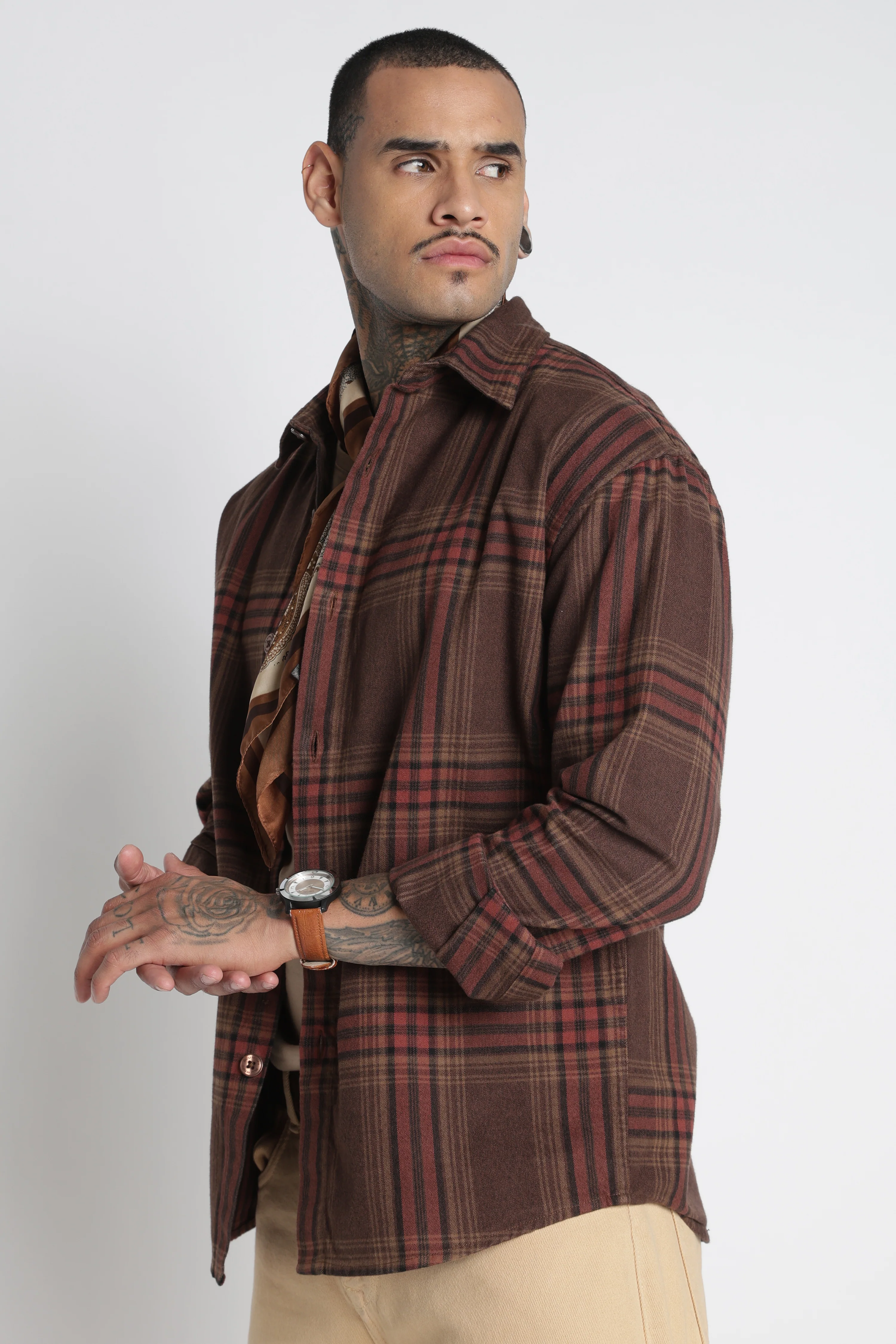 Men Brushed Check Shirt - Image 3