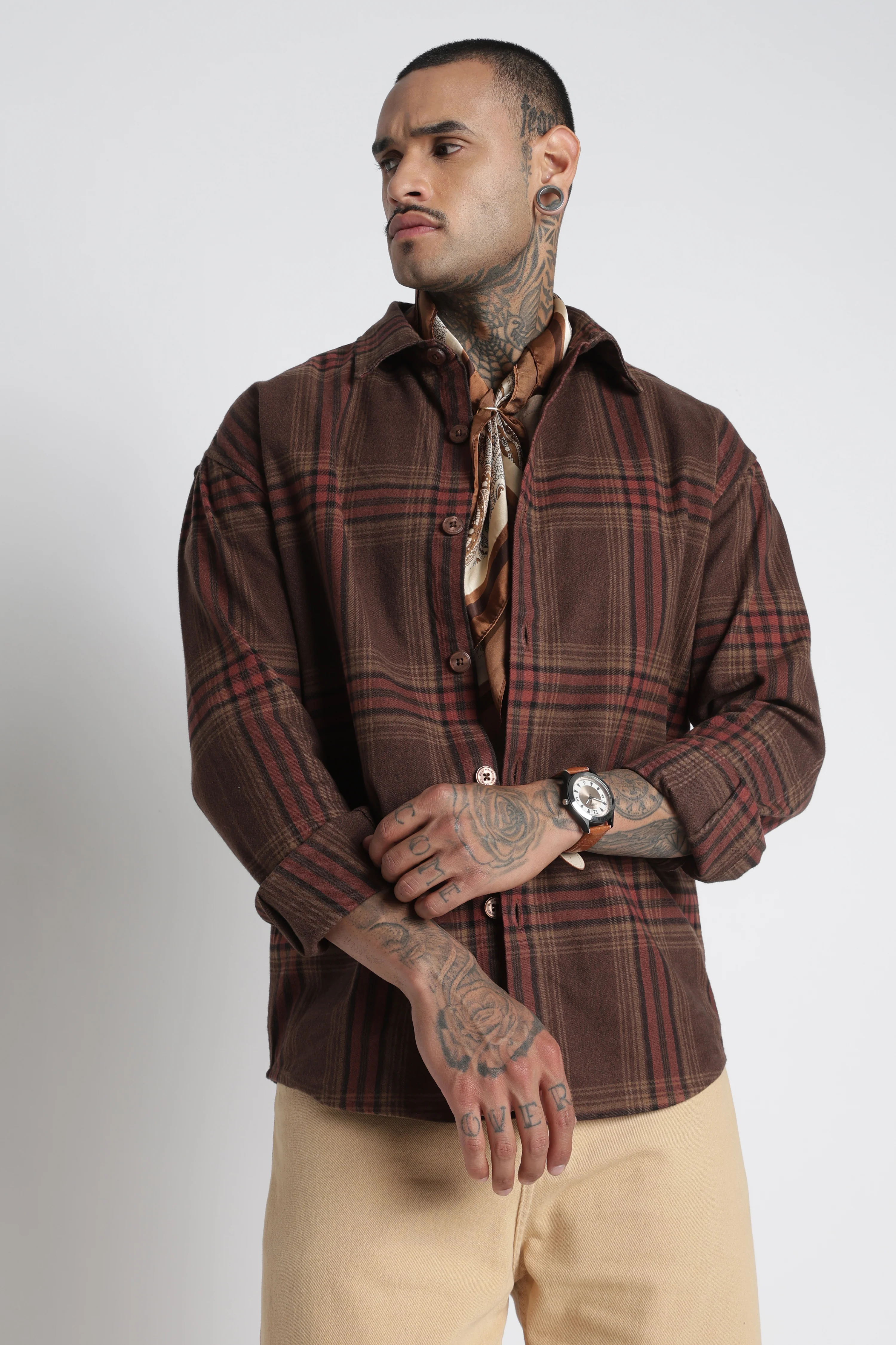 Men Brushed Check Shirt - Image 4