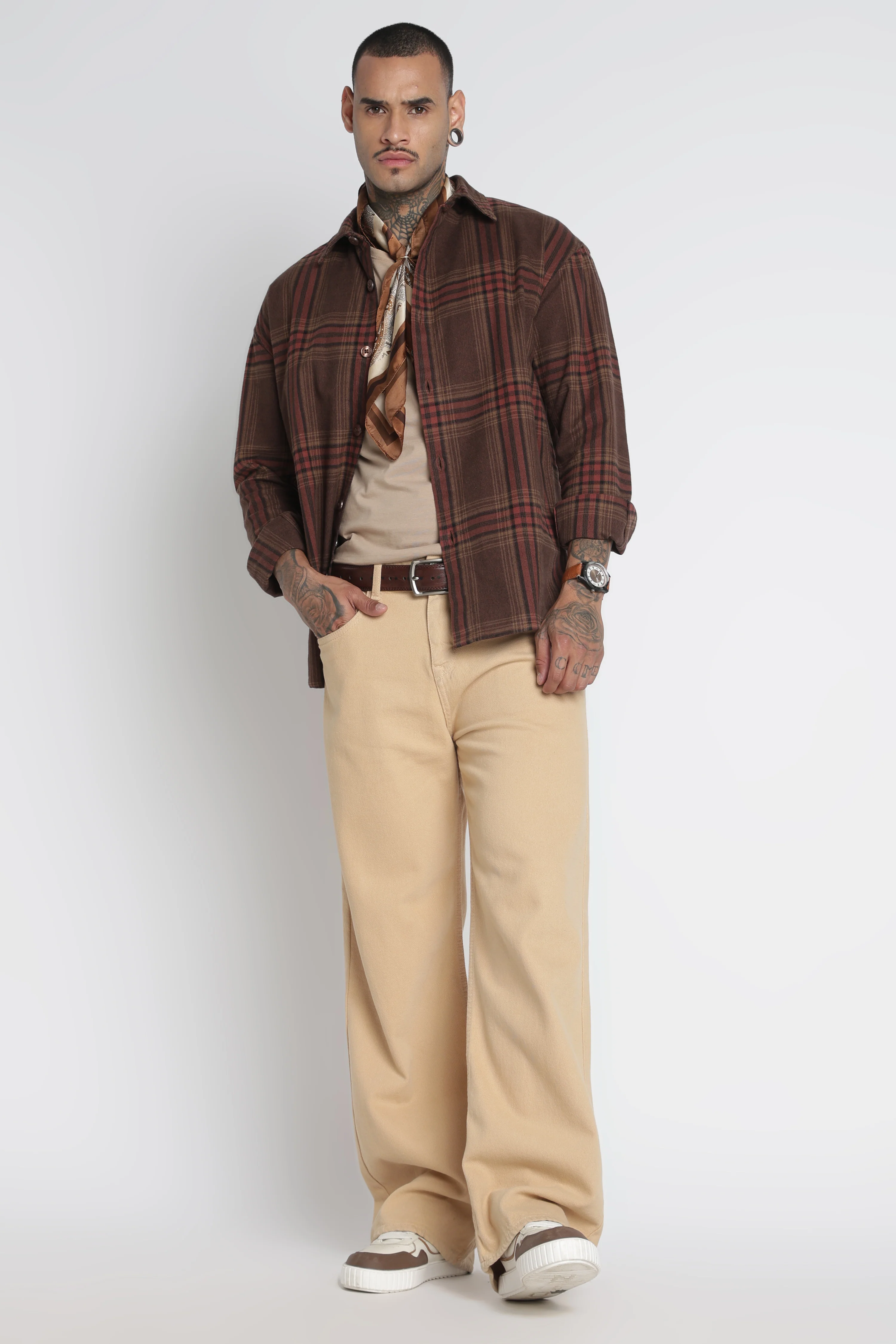 Men Brushed Check Shirt - Image 5