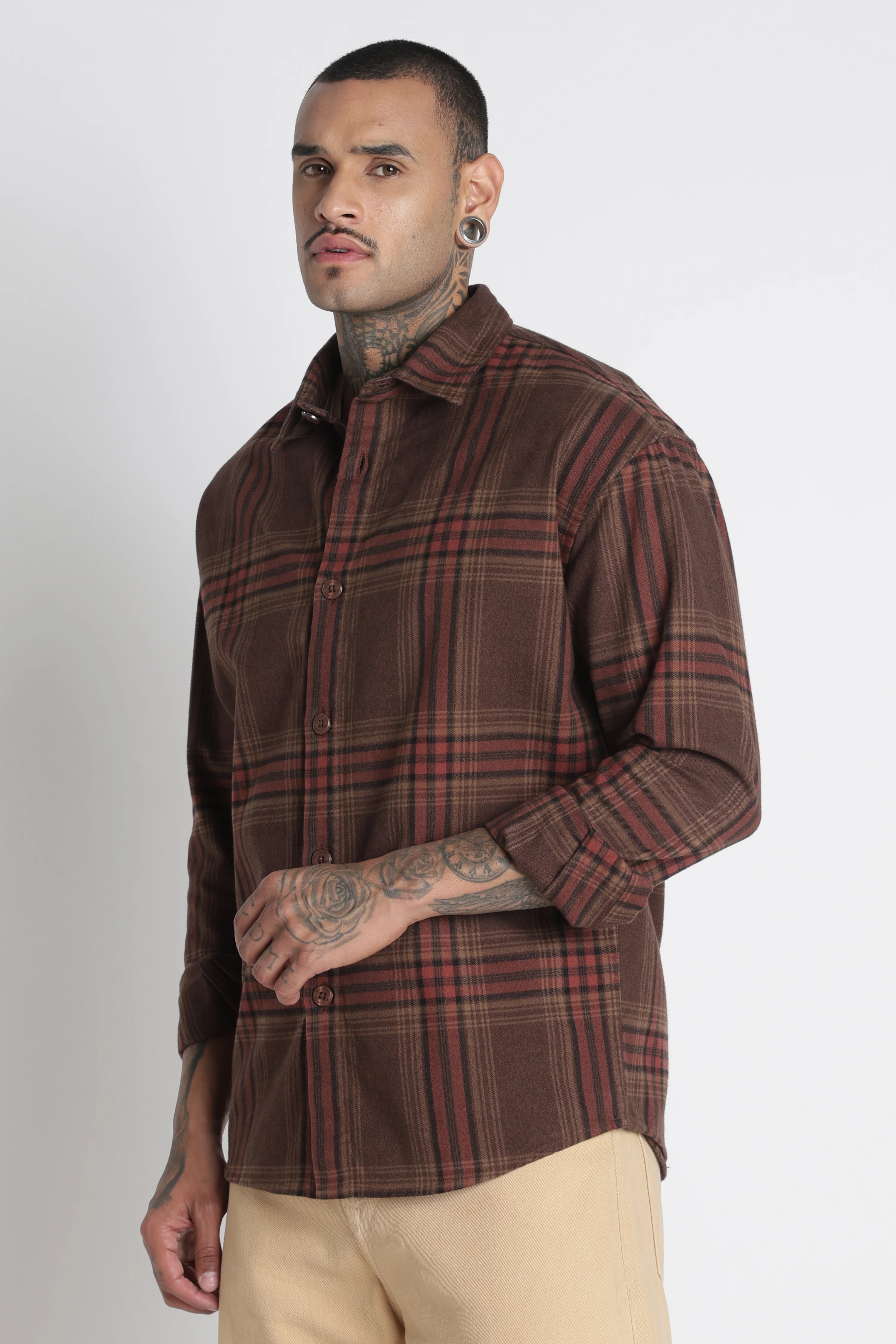 Men Brushed Check Shirt - Image 9