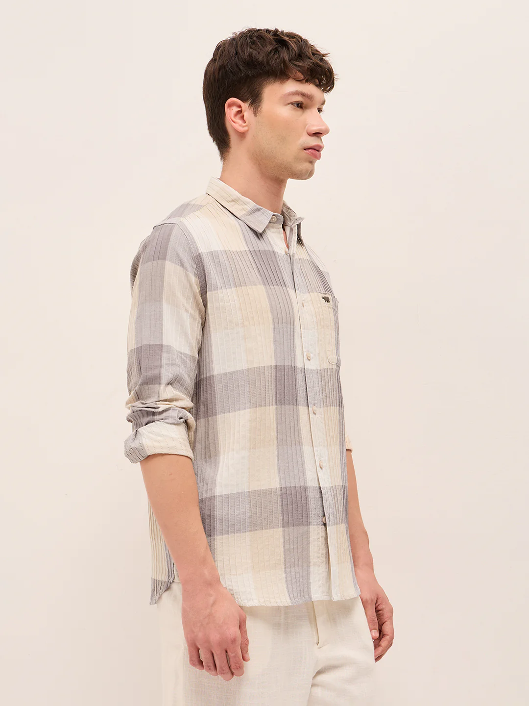 Men Buffalo Checks Casual Shirt - Image 3