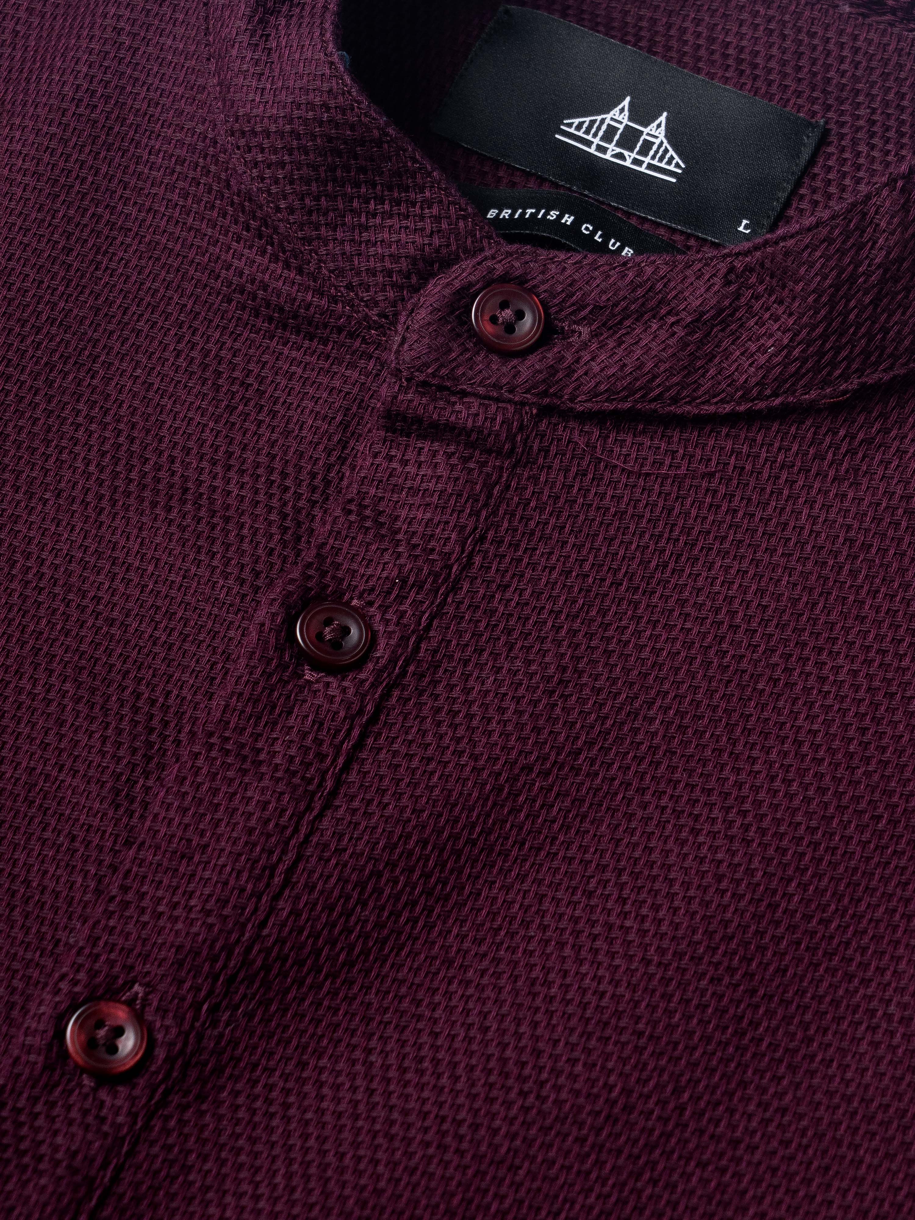 Men Burgundy Kurta Shirt - Image 8