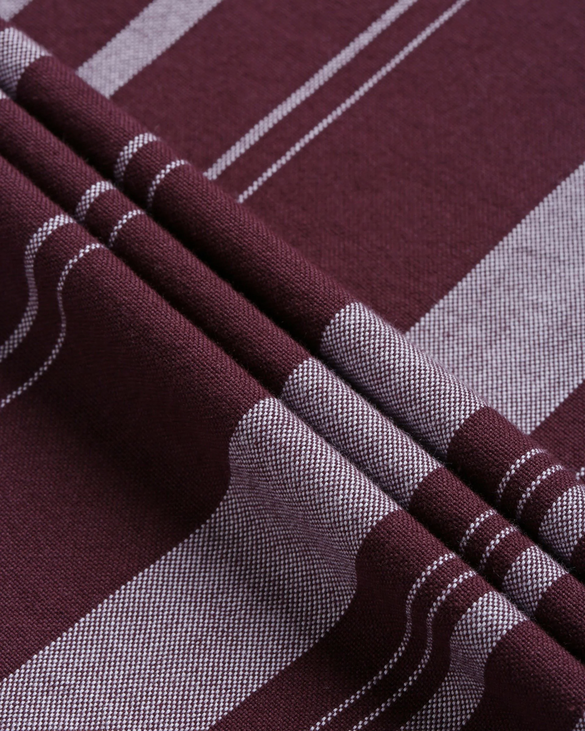 Men Burgundy Striped Shirt - Image 4