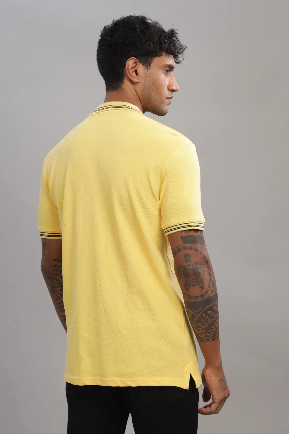 Men Cadmium Yellow Regular Fit Polo T-Shirt - Image 2