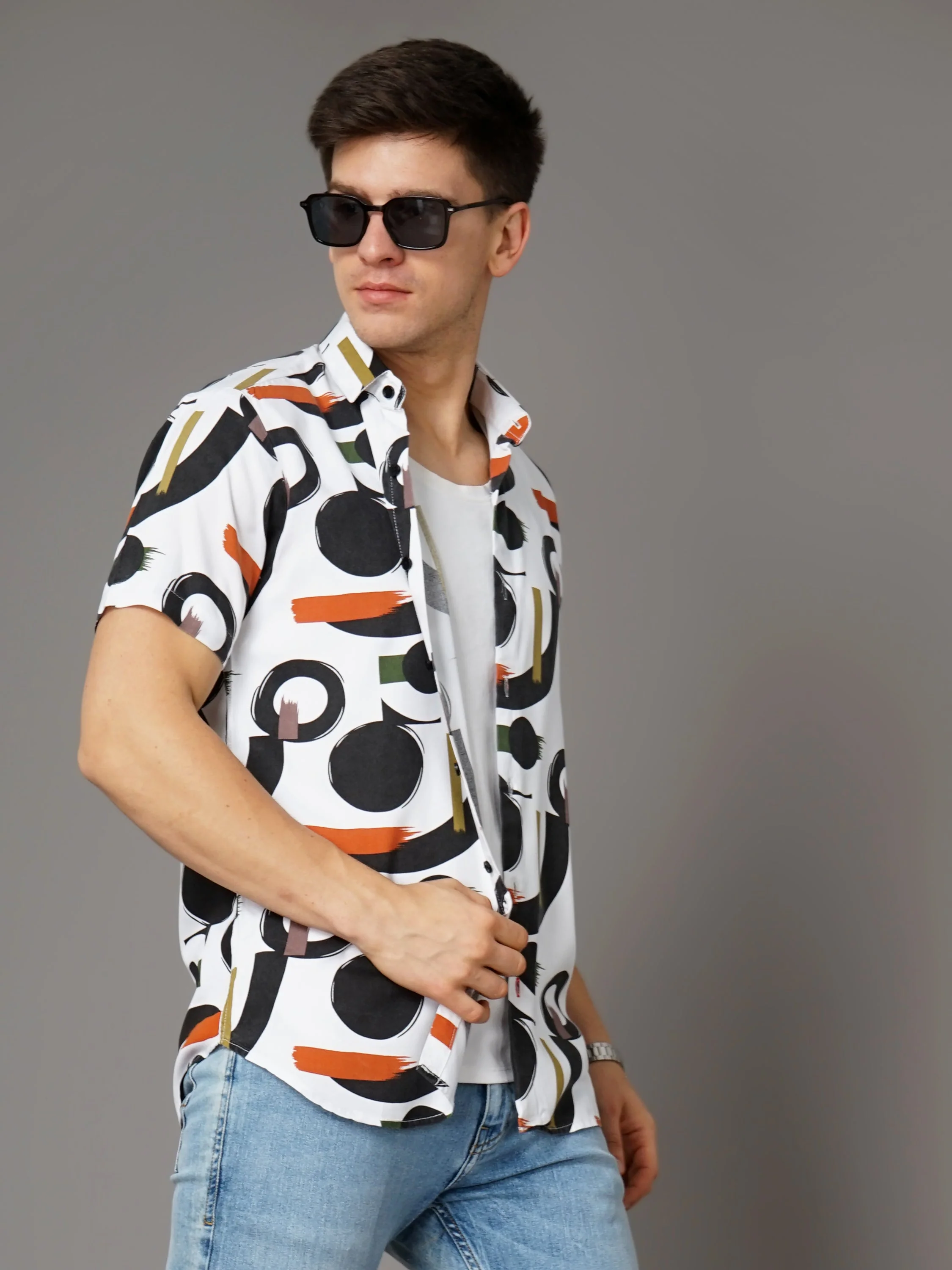 Men Cairo White-Black Shirt