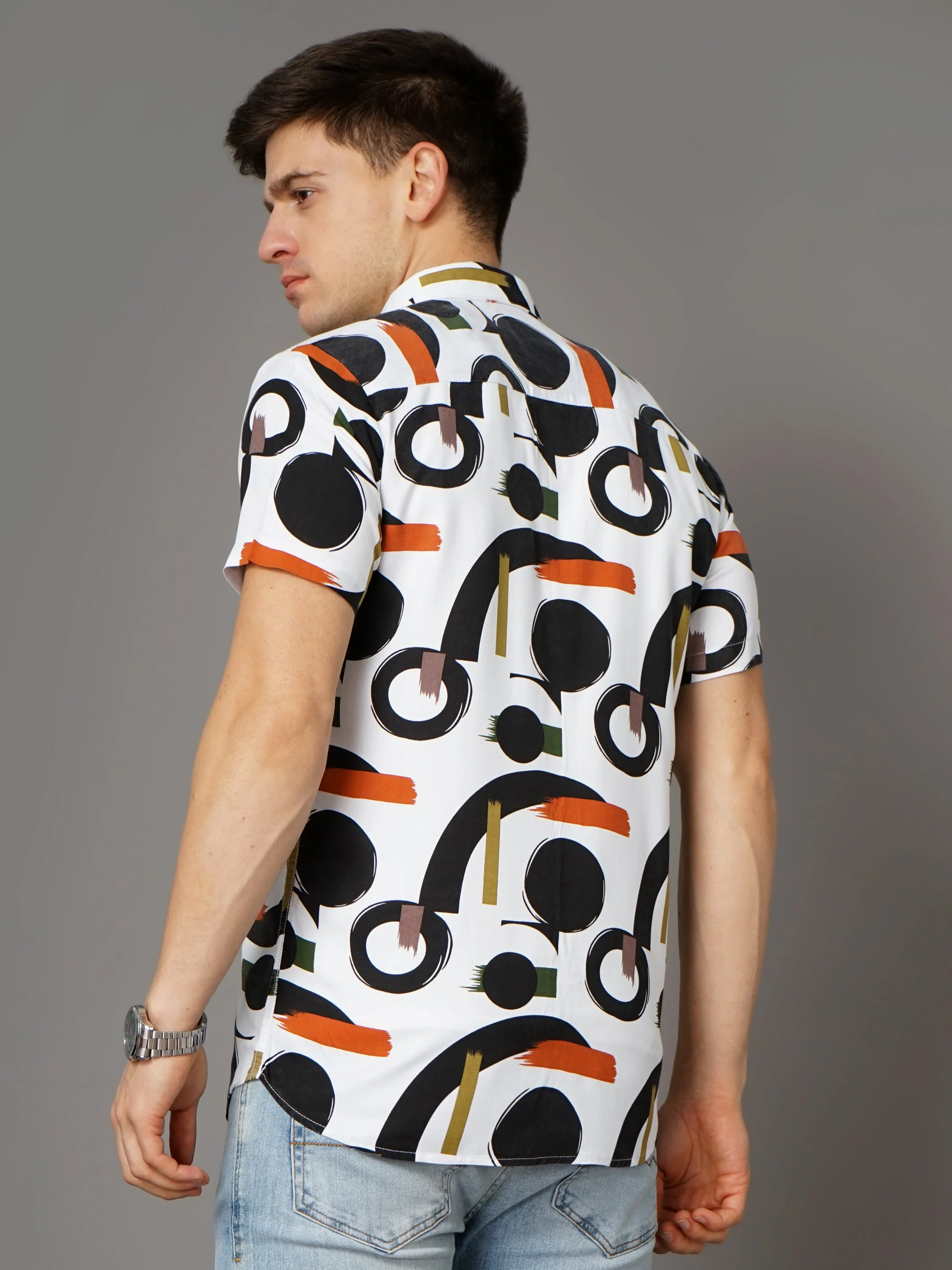 Men Cairo White-Black Shirt - Image 3