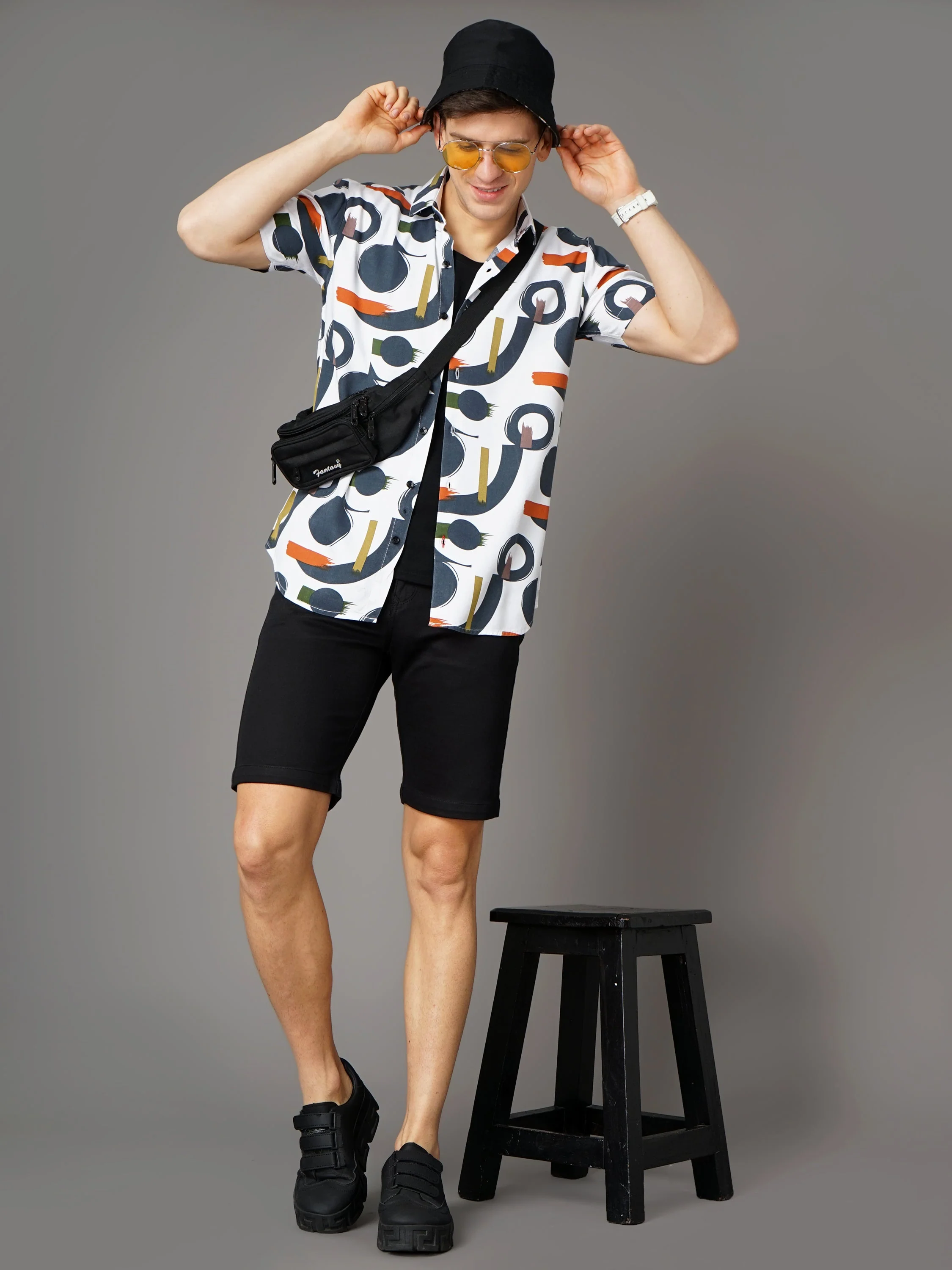 Men Cairo White-Black Shirt - Image 6