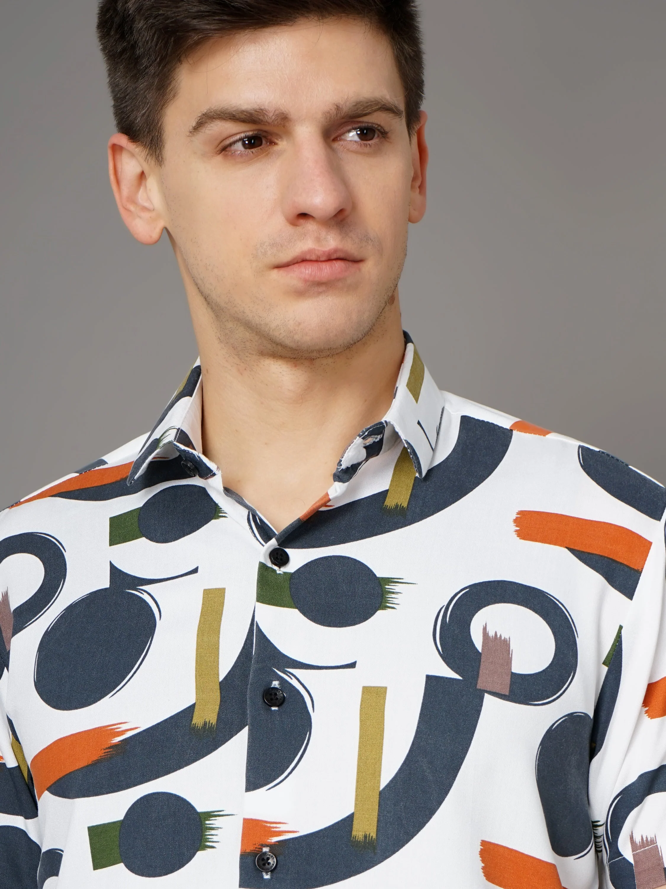 Men Cairo White-Green Shirt - Image 4
