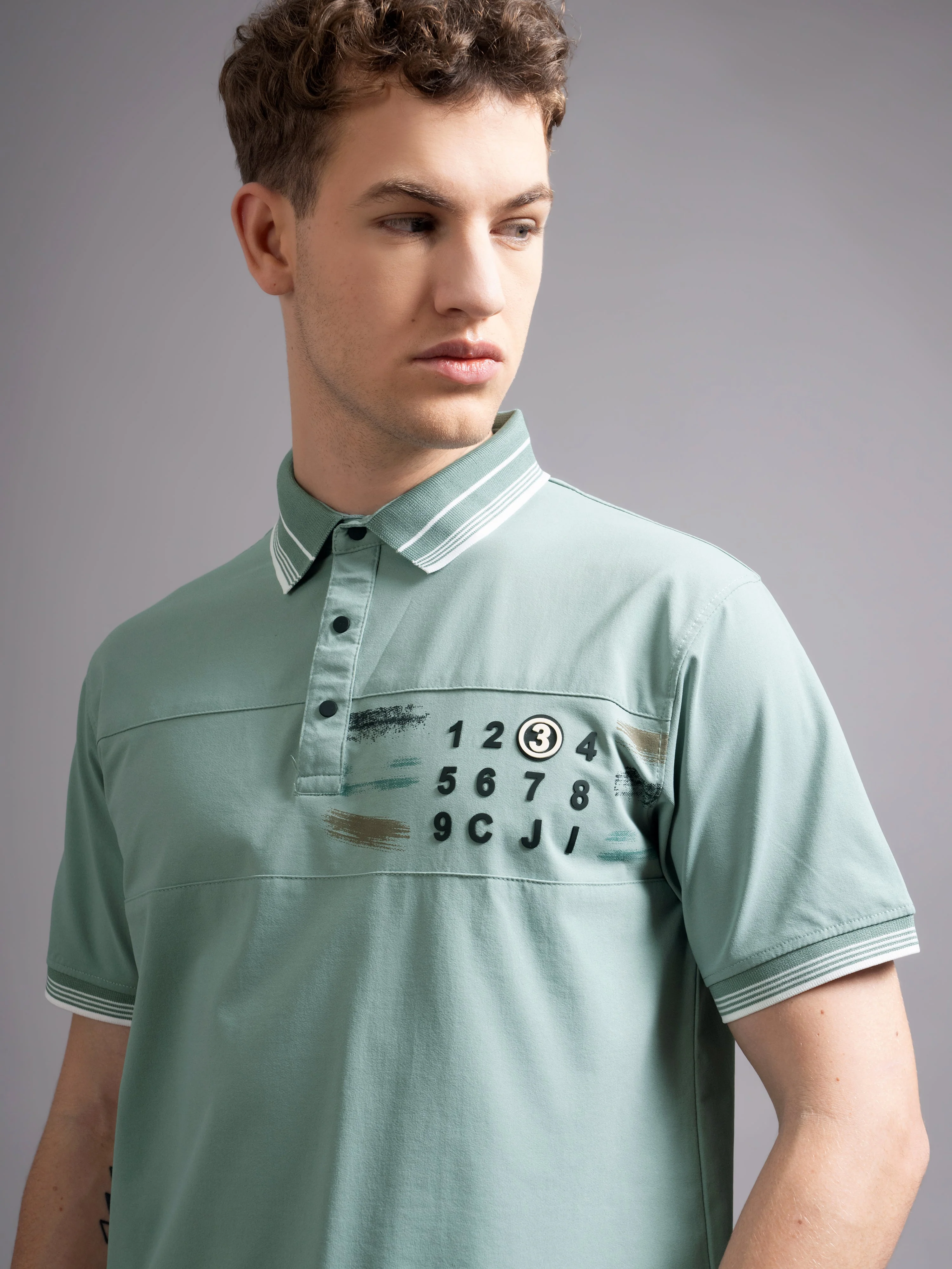 Men Calver Green Polo T-Shirt - Image 4