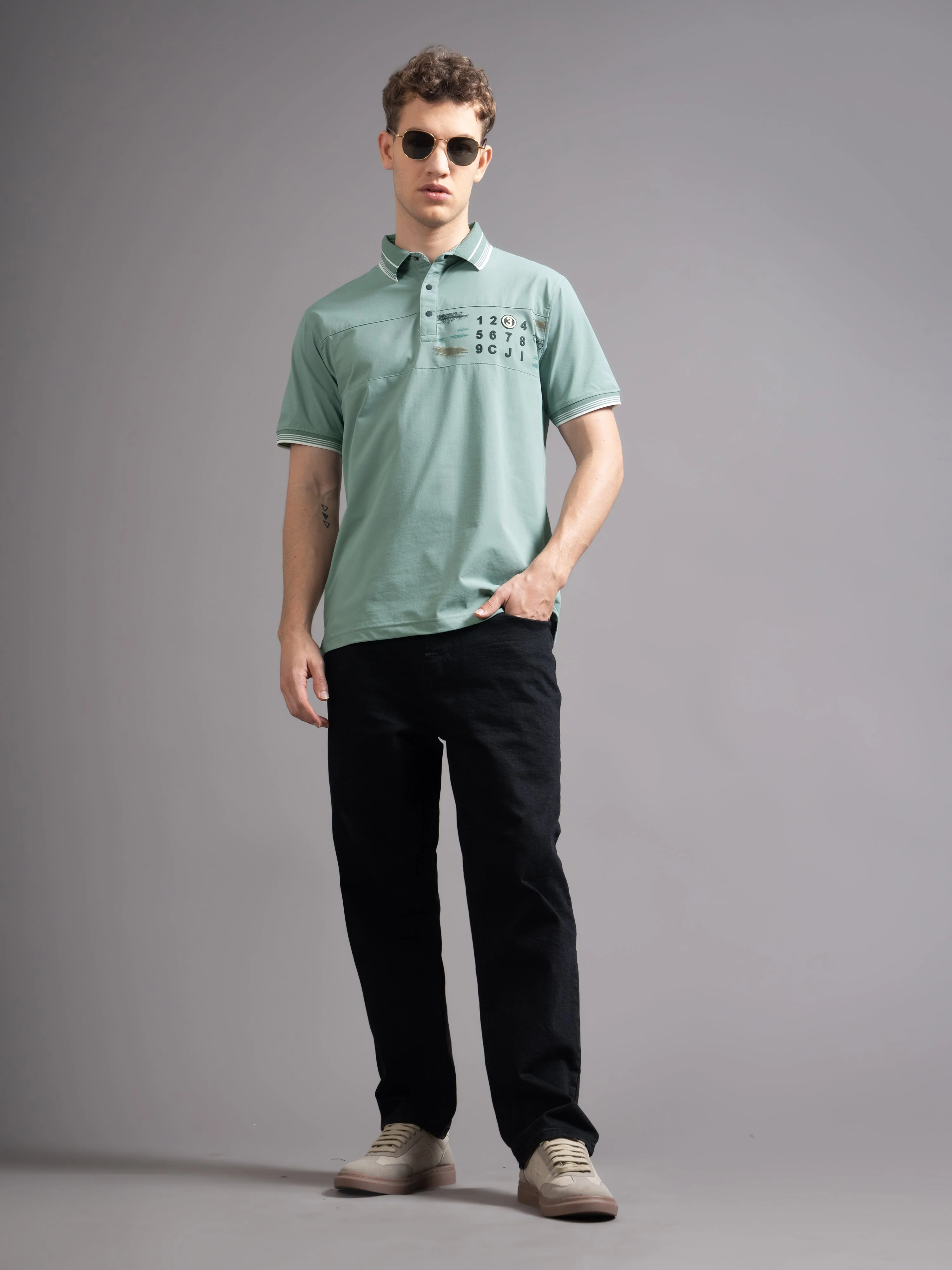 Men Calver Green Polo T-Shirt - Image 5