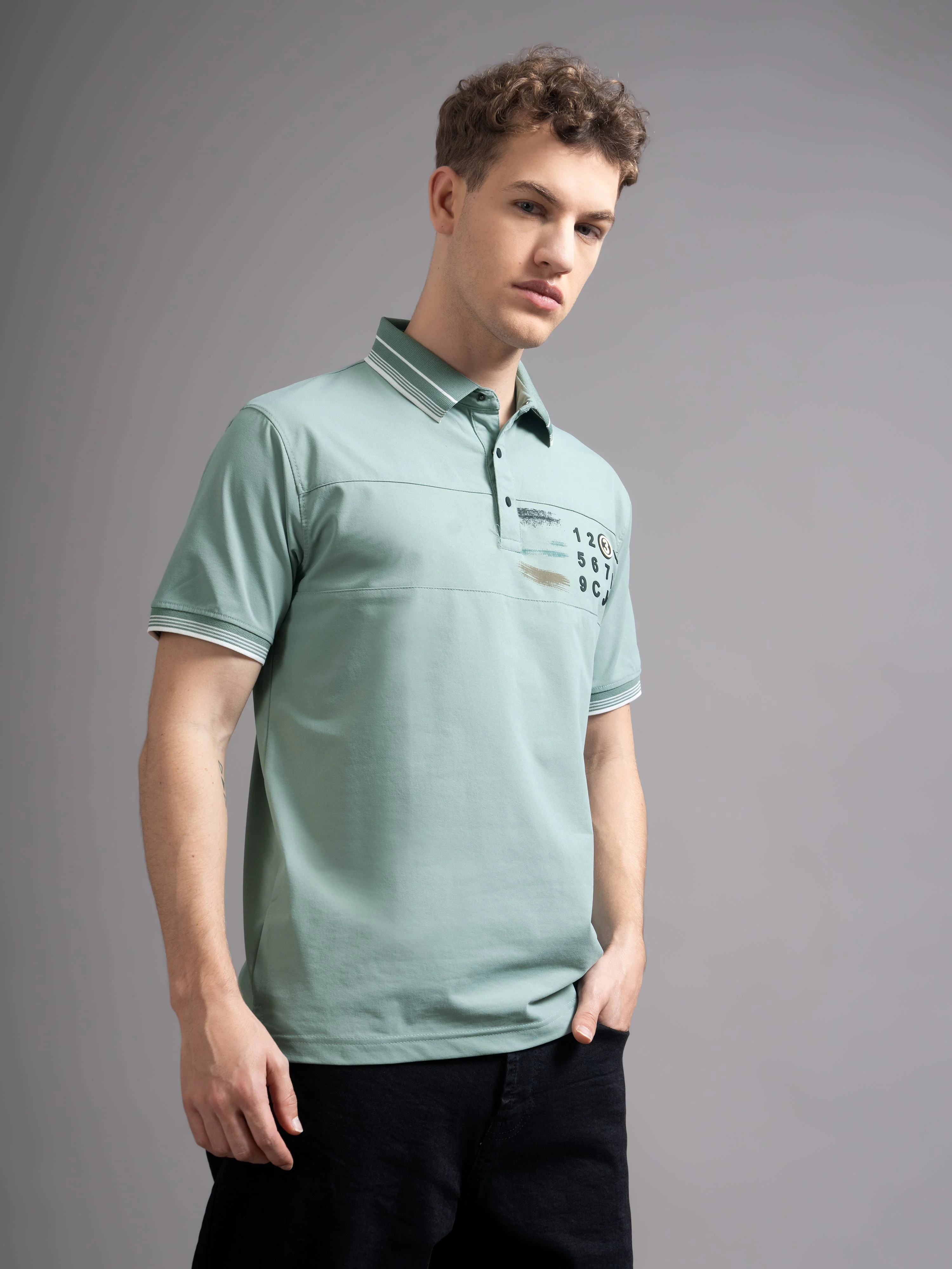 Men Calver Green Polo T-Shirt - Image 6