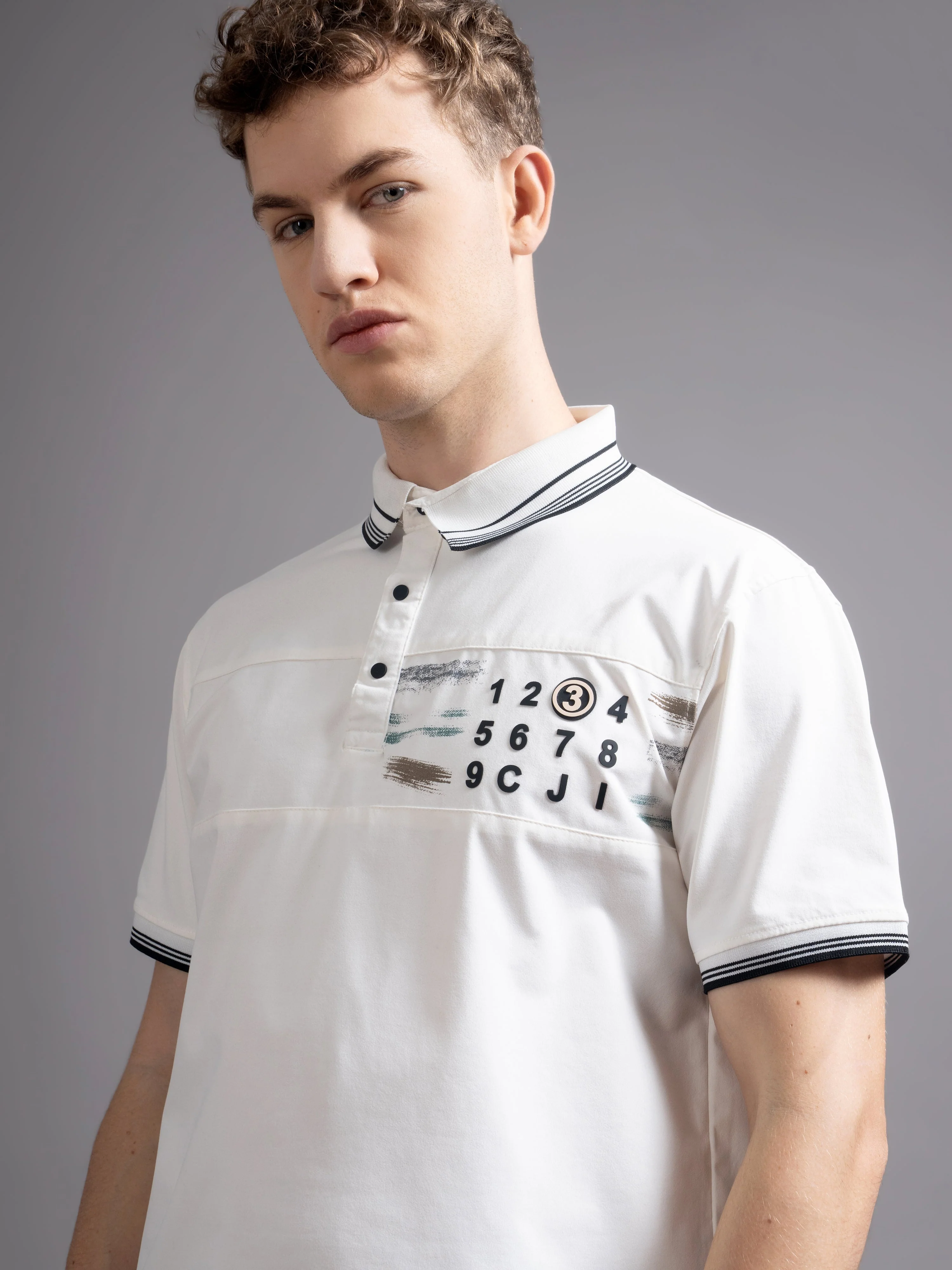 Men Calver White Polo T-Shirt - Image 4