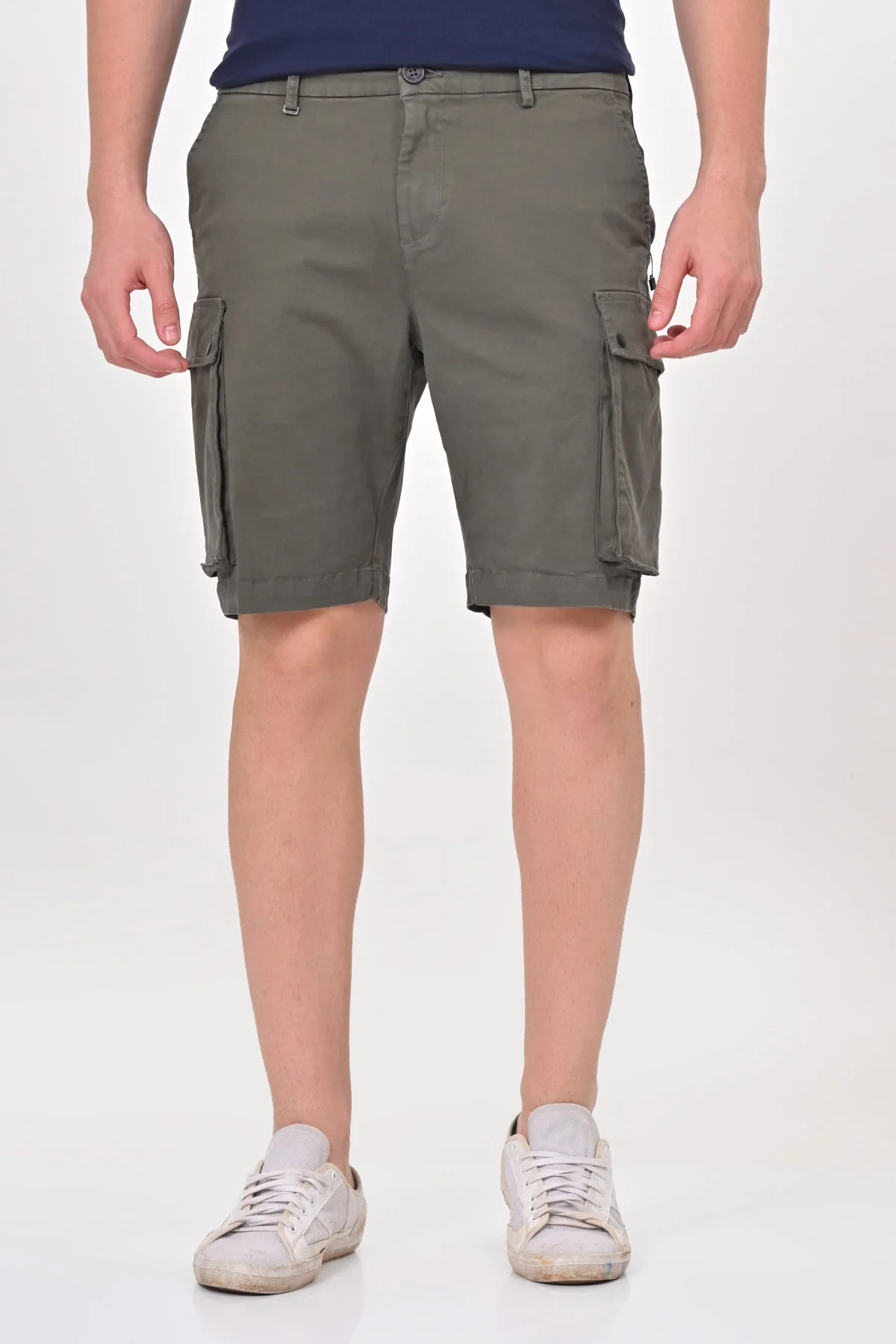 Men Cambridge Stretch Comfort Cargo Shorts Green - Image 3