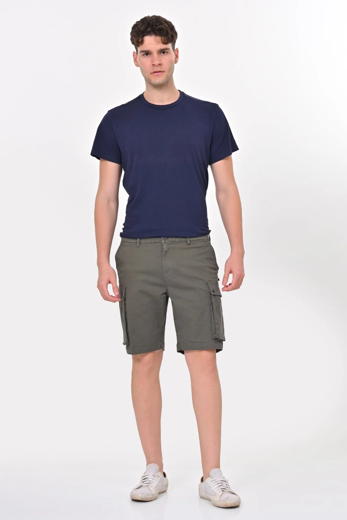 Men Cambridge Stretch Comfort Cargo Shorts Green - Image 4